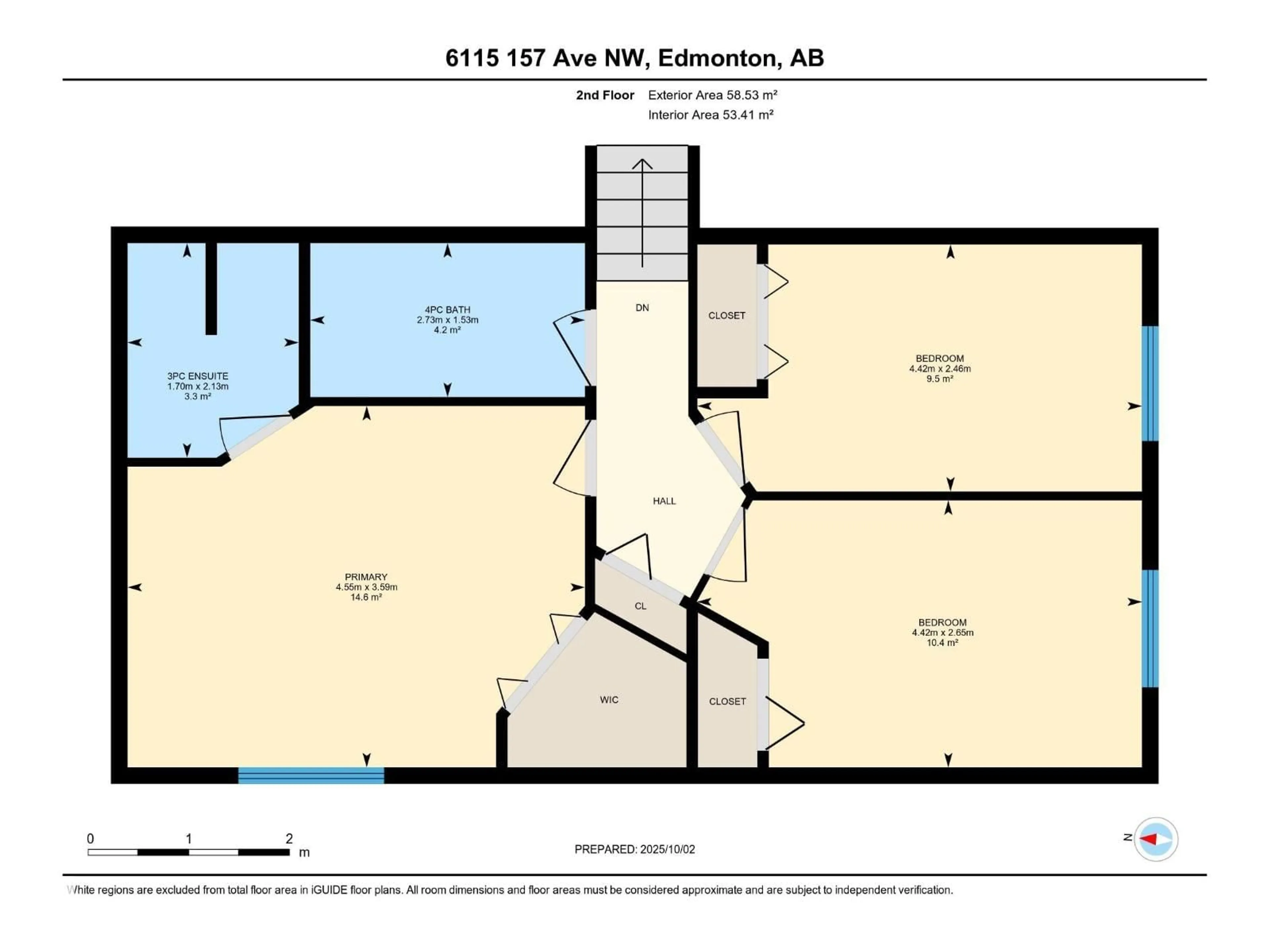 Floor plan for 6115 157 AV NW, Edmonton Alberta T5Y2P5