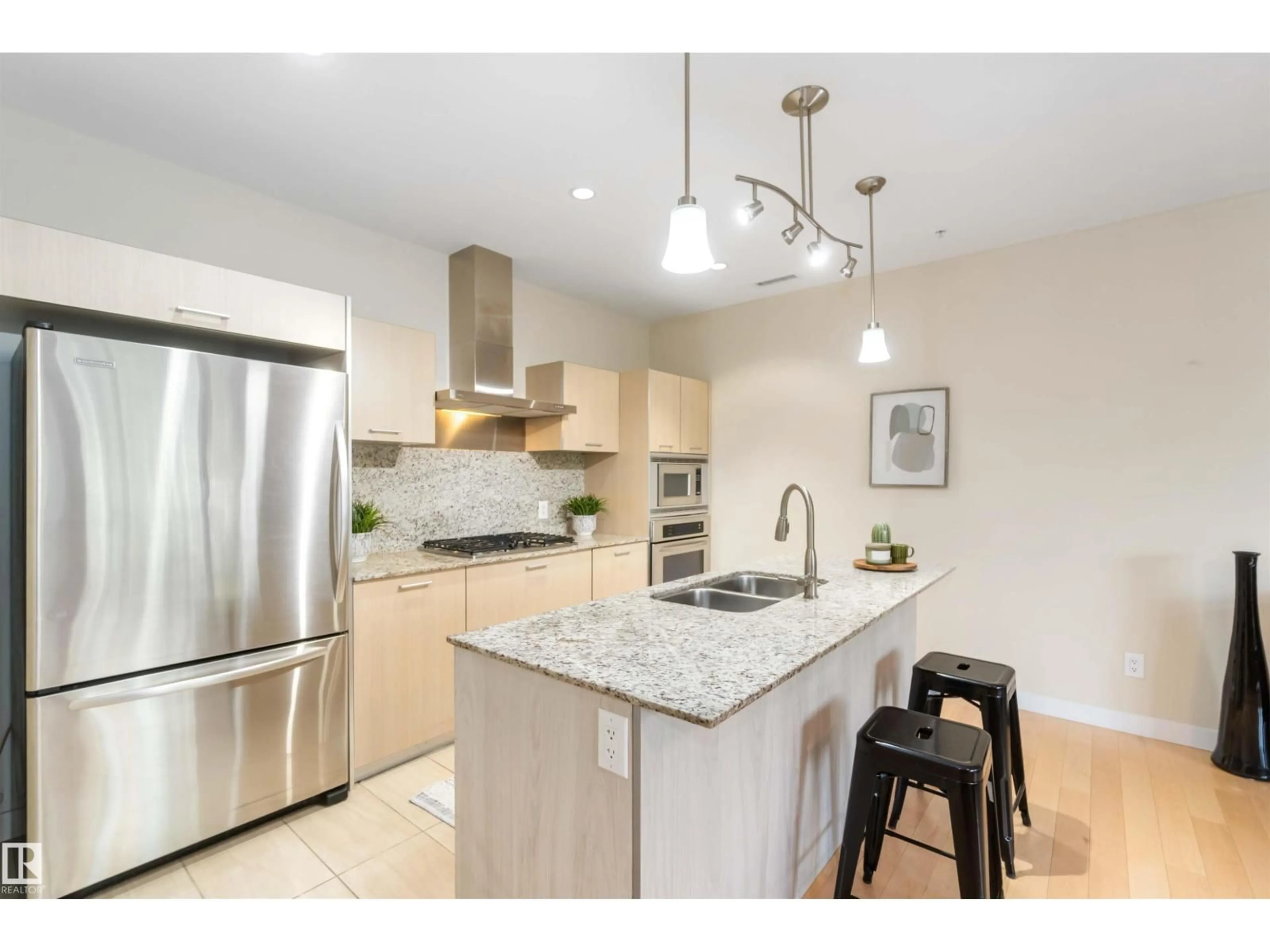 Open concept kitchen, ceramic/tile floor for #108 - 2504 109 ST, Edmonton Alberta T6J2H3