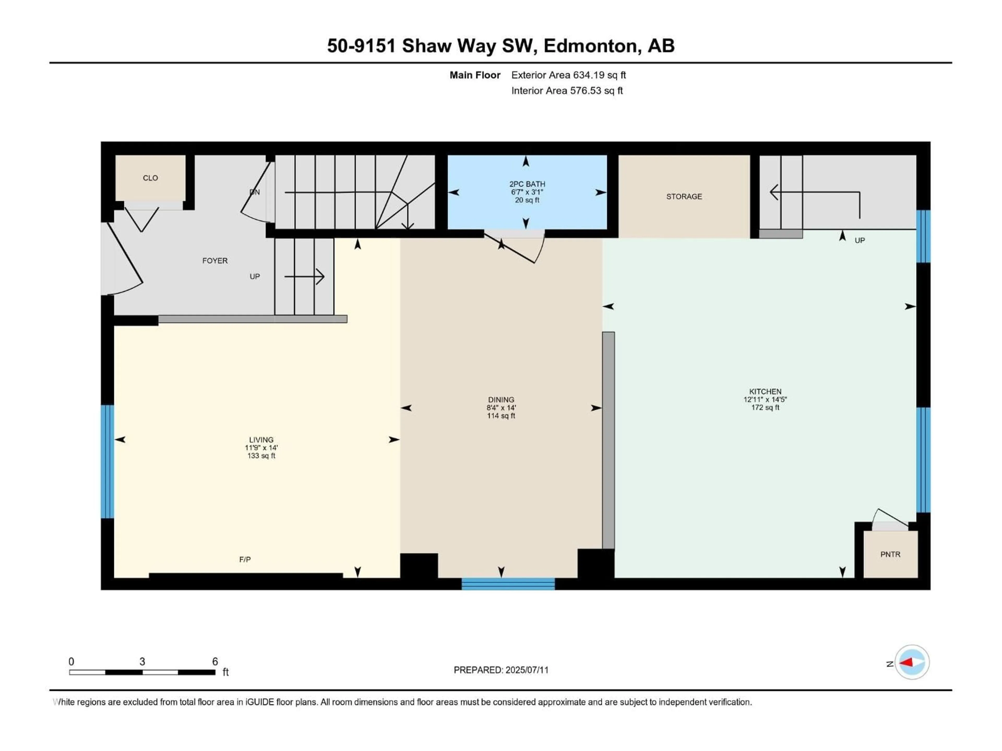 Floor plan for 9151 - 50 SHAW WY, Edmonton Alberta T6X1W7
