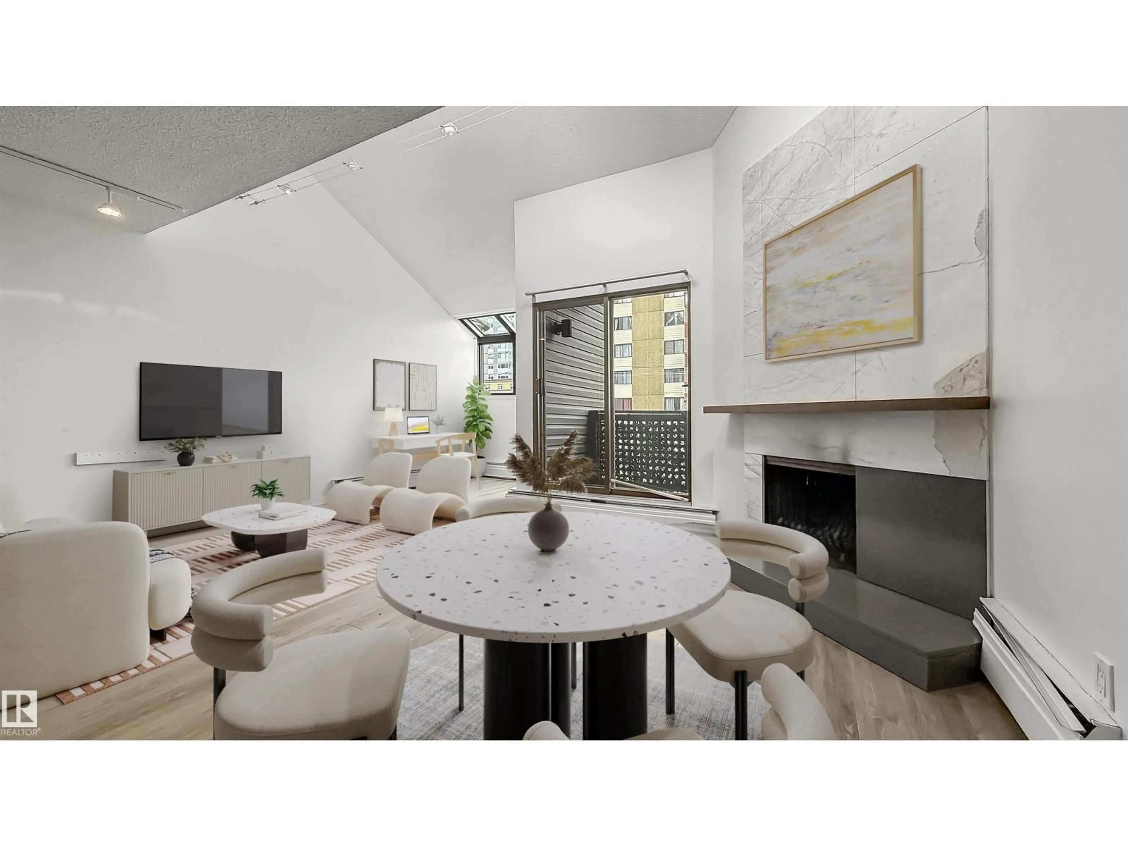 Living room with furniture, ceramic/tile floor for #302 - 10148 118 ST NW, Edmonton Alberta T5K1Y4