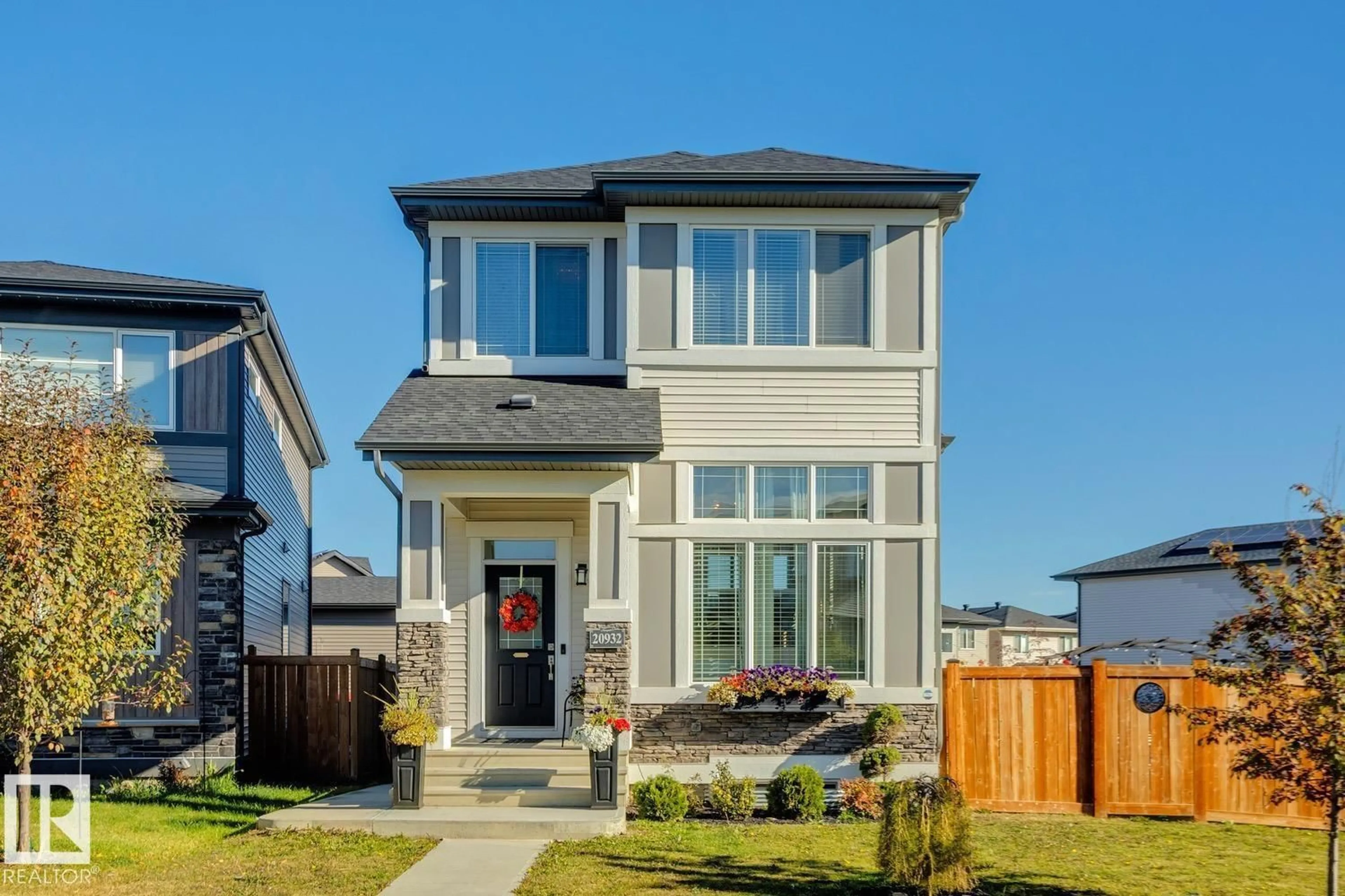 Home with brick exterior material, street for 20932 130 AV, Edmonton Alberta T5S0L4