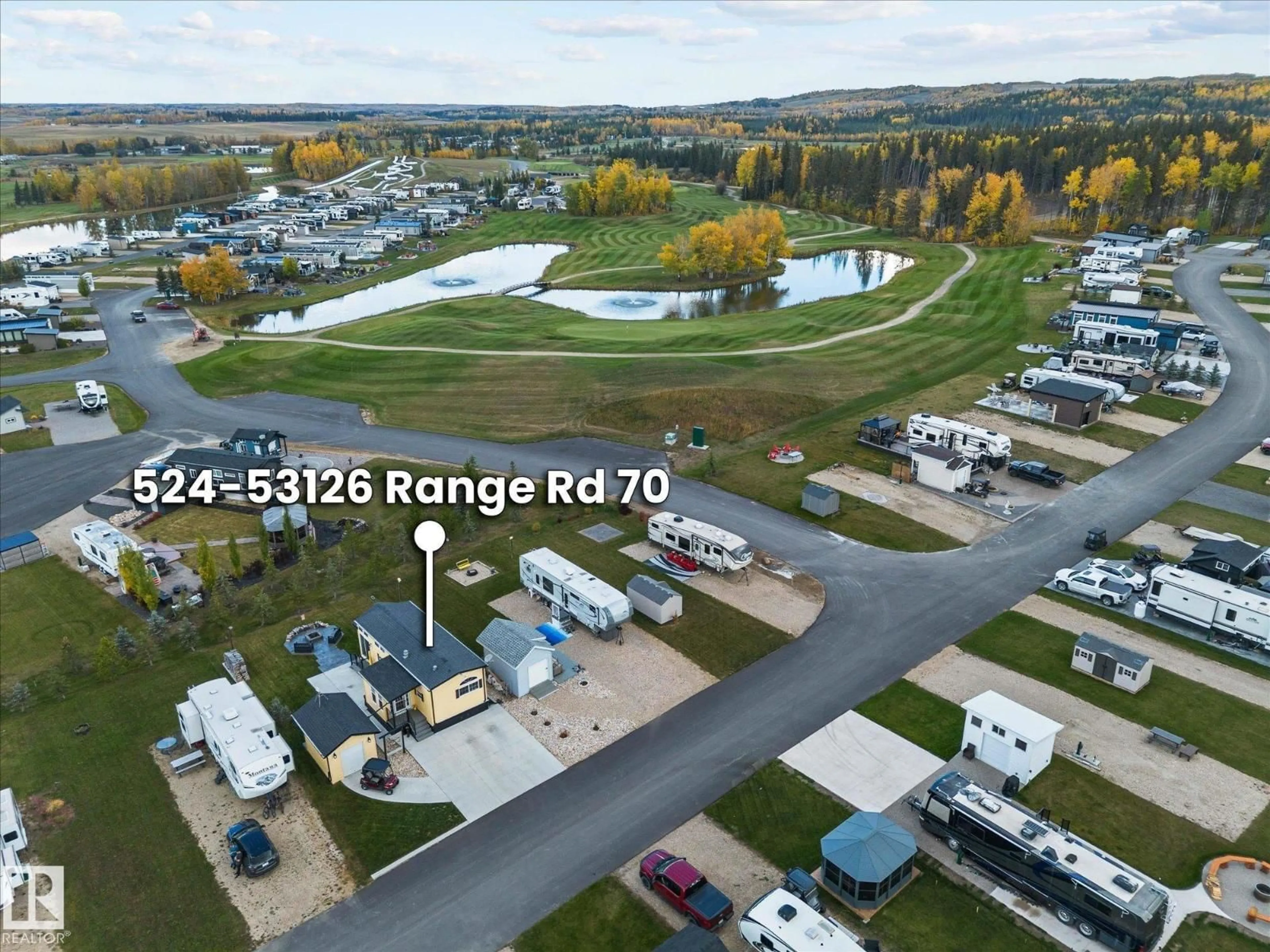A pic from outside/outdoor area/front of a property/back of a property/a pic from drone, mountain view for 524 - 53126 RGE ROAD 70, Rural Parkland County Alberta T0E0S0