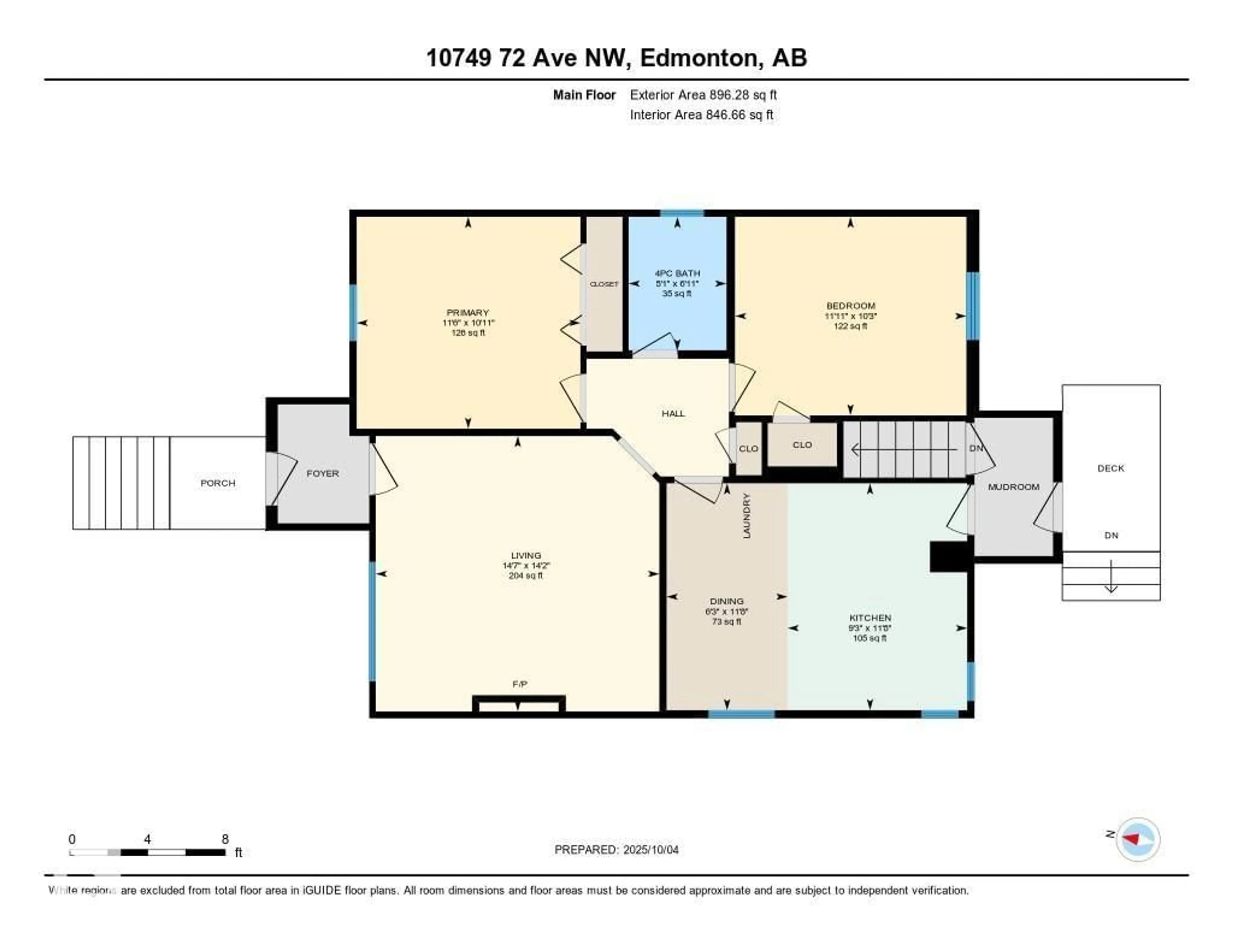 Floor plan for 10749 72 AV, Edmonton Alberta T6E1A2