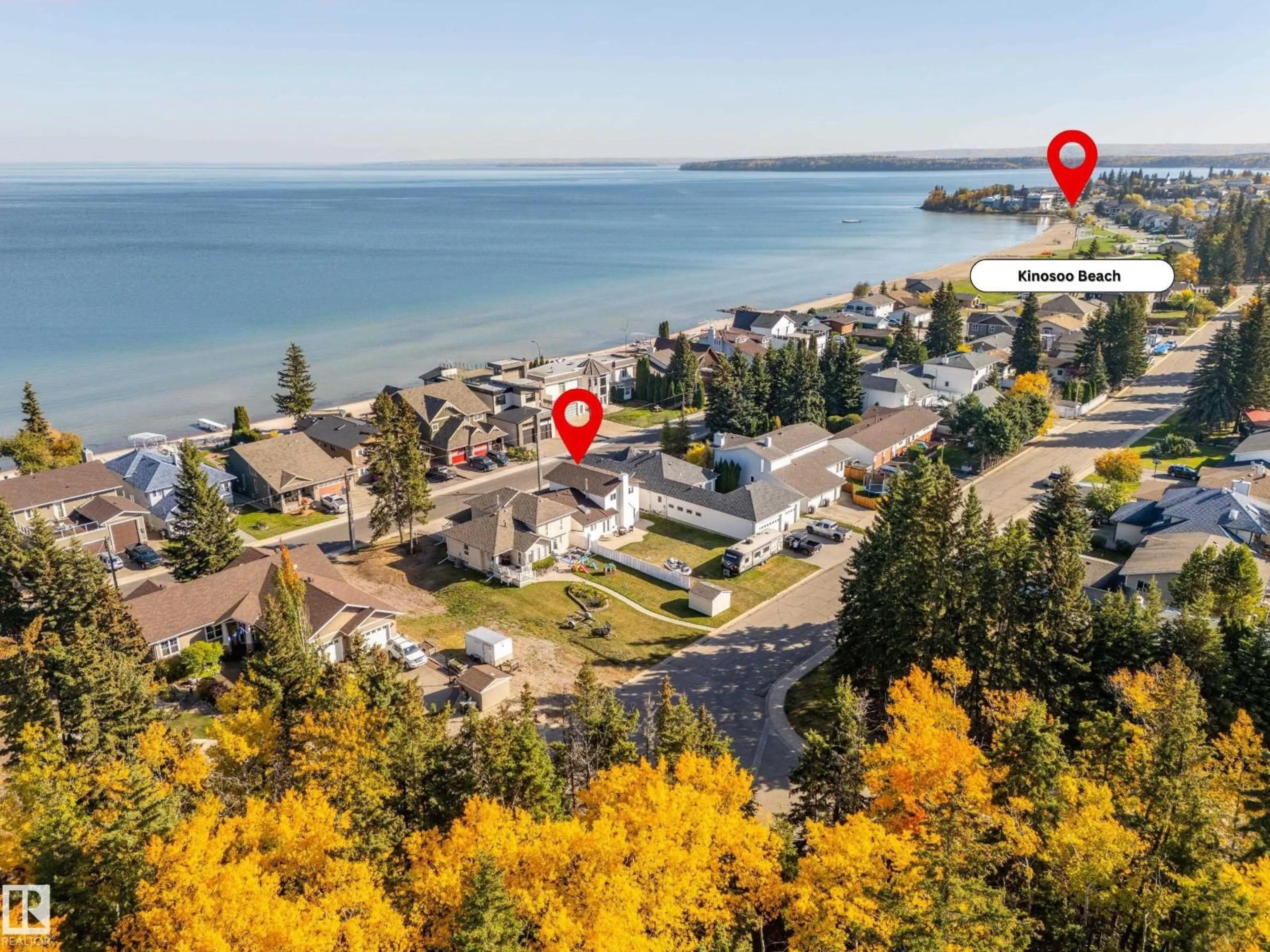 A pic from outside/outdoor area/front of a property/back of a property/a pic from drone, water/lake/river/ocean view for 237 BIRCH AV, Cold Lake Alberta T9M1E6