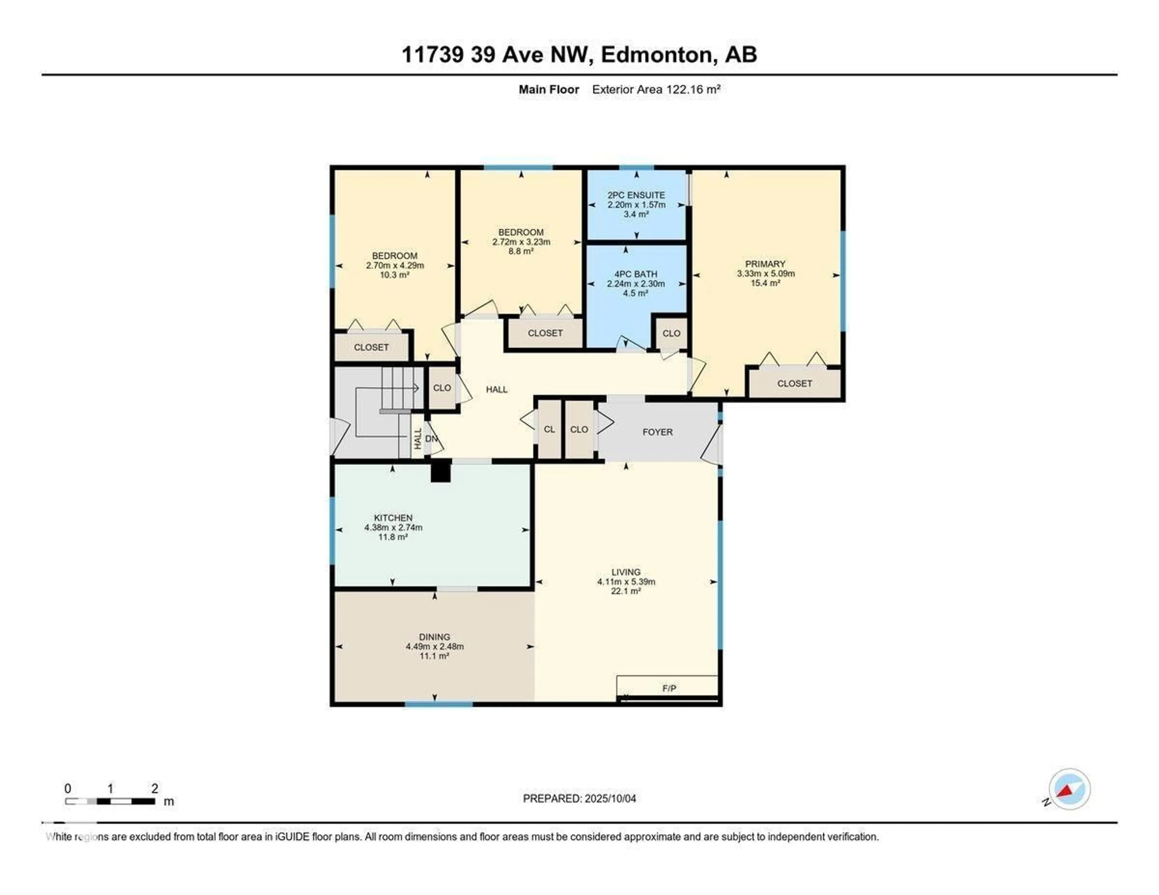 Floor plan for 11739 39 AV, Edmonton Alberta T6J0M8