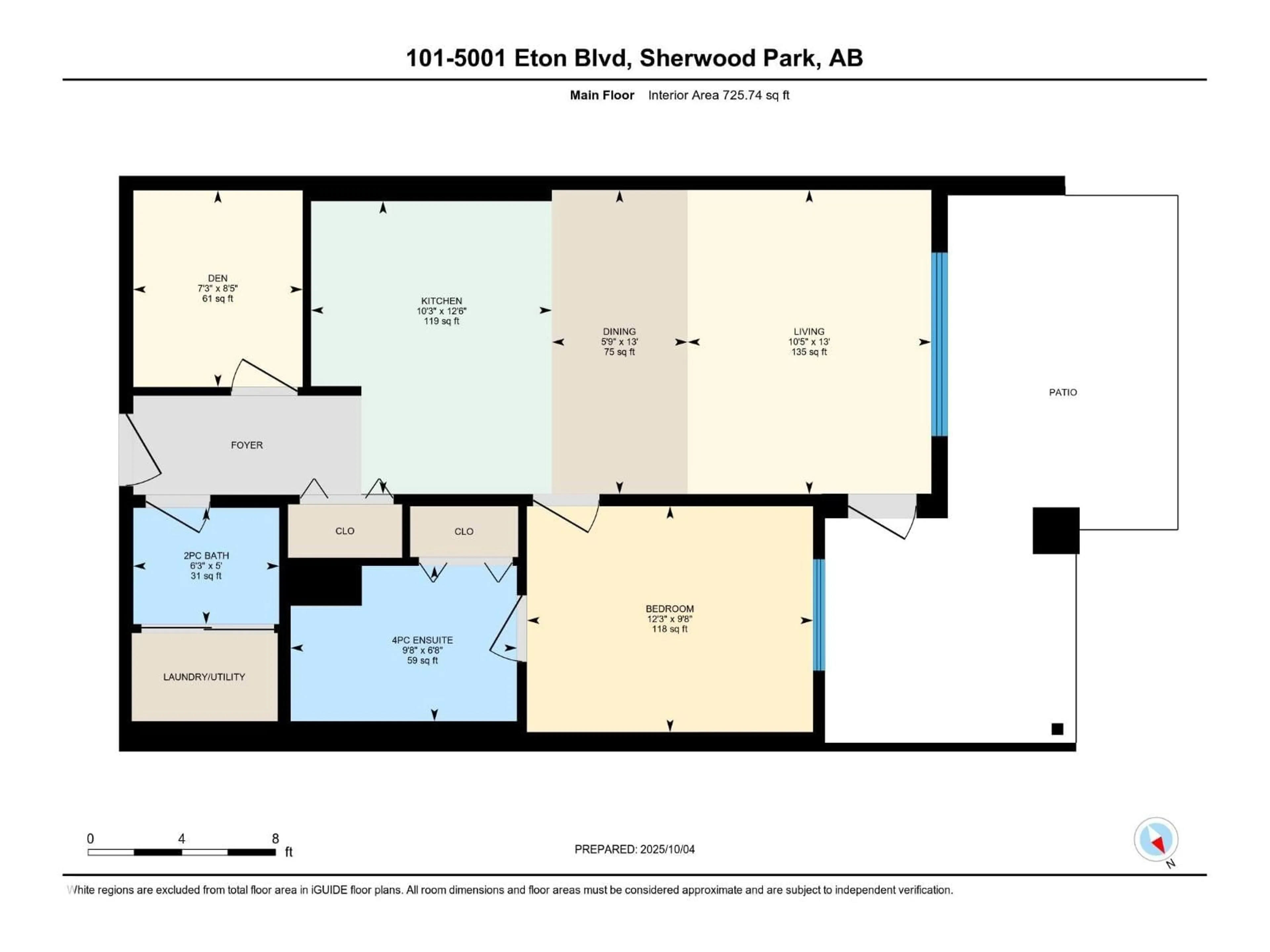 Floor plan for 5001 - 101 ETON BV, Sherwood Park Alberta T8H0N7
