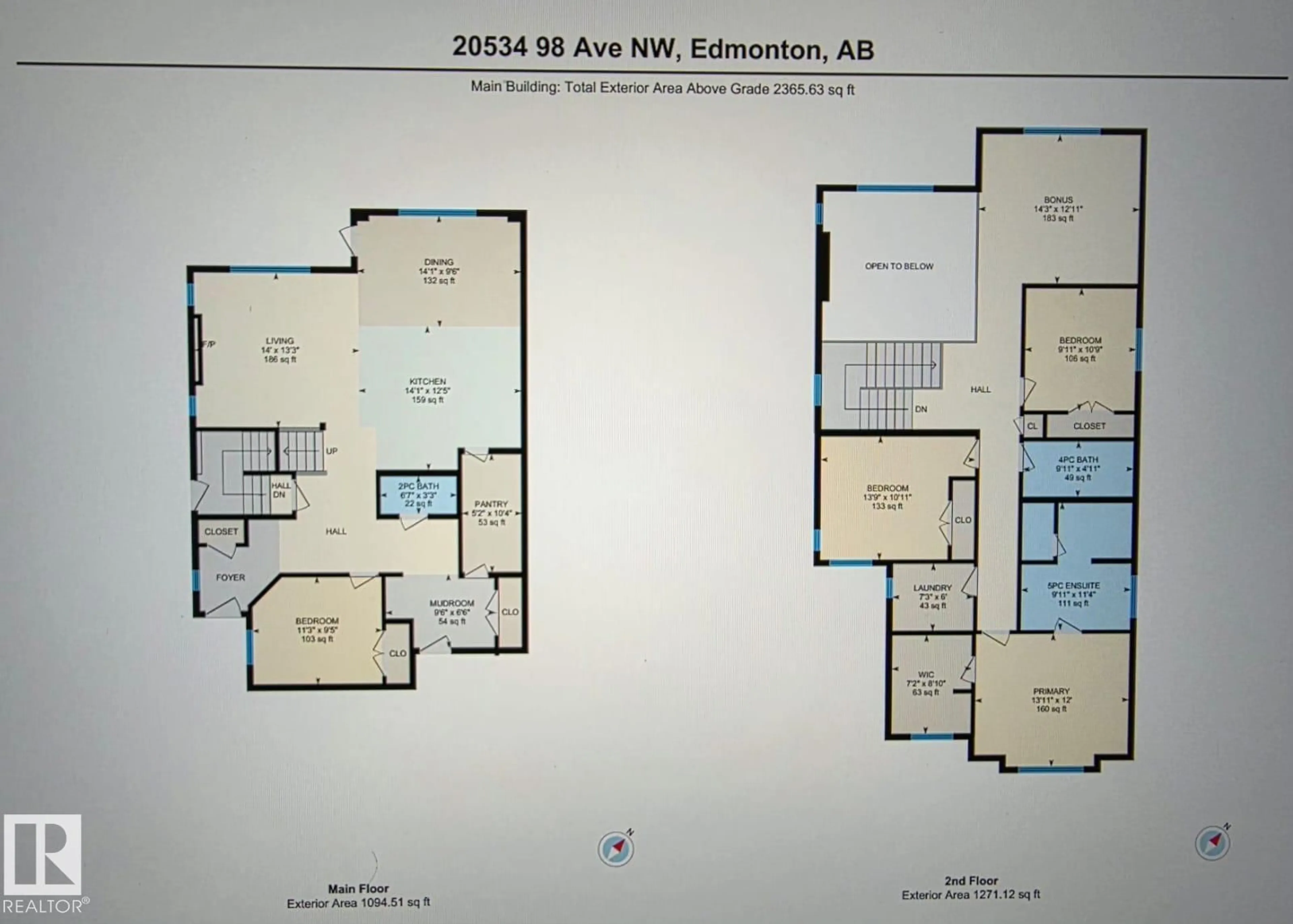 Floor plan for 22534 98A AV, Edmonton Alberta T5T7R7