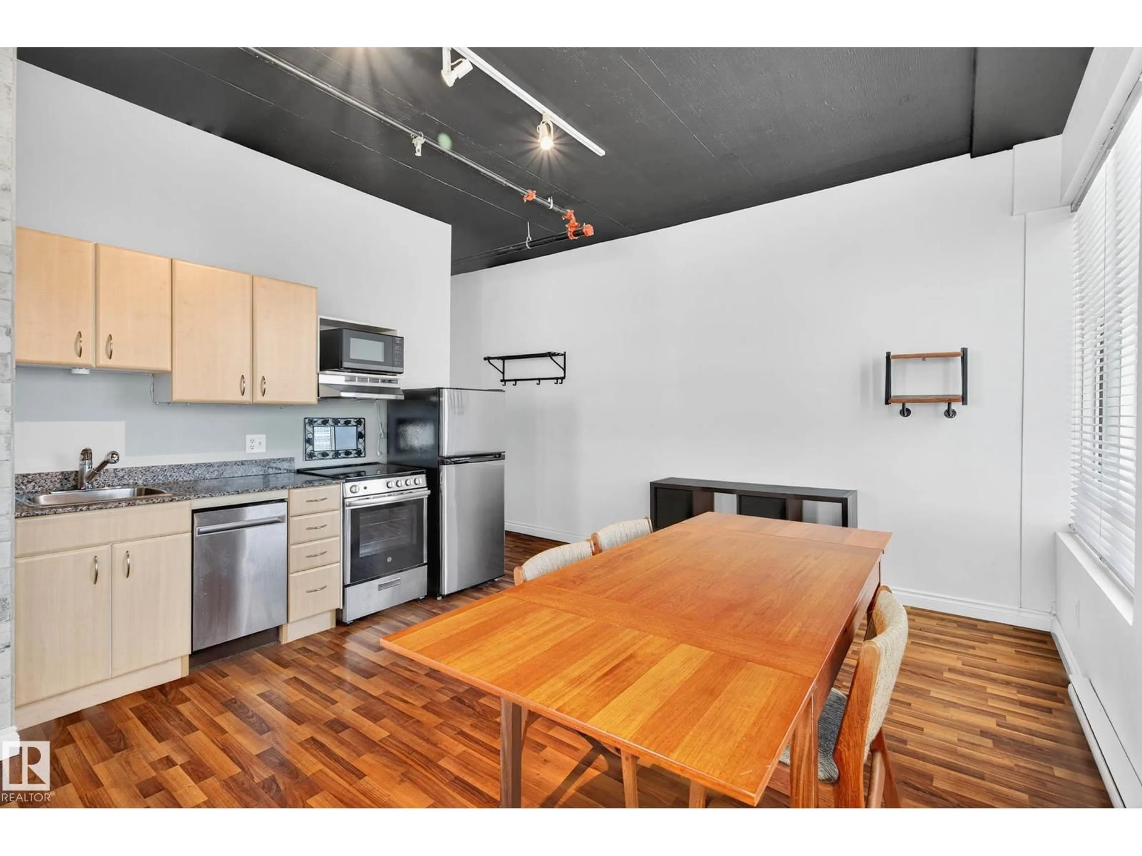 Standard kitchen, wood/laminate floor for 1205 JASPER AV, Edmonton Alberta T5J1R9