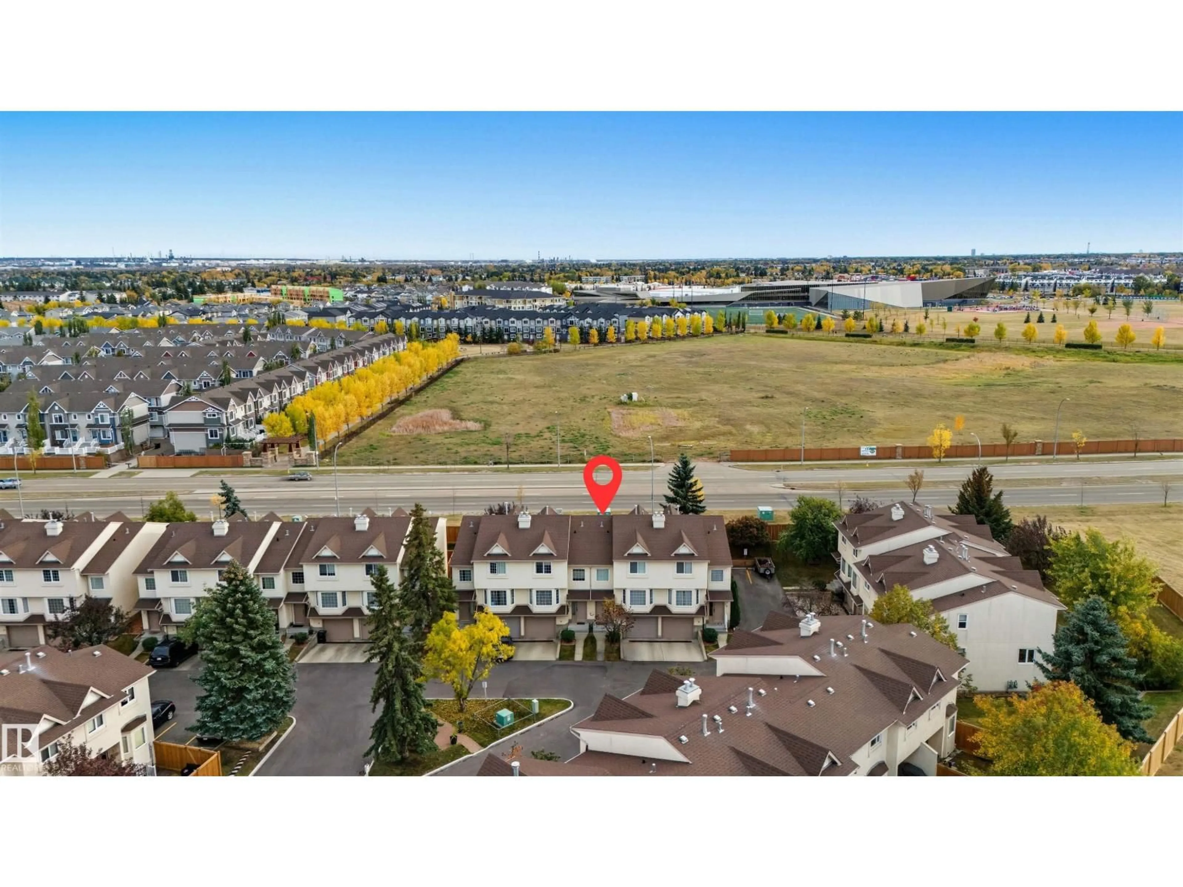 A pic from outside/outdoor area/front of a property/back of a property/a pic from drone, water/lake/river/ocean view for 19 - 3645 145 AVE, Edmonton Alberta T5Y2S3