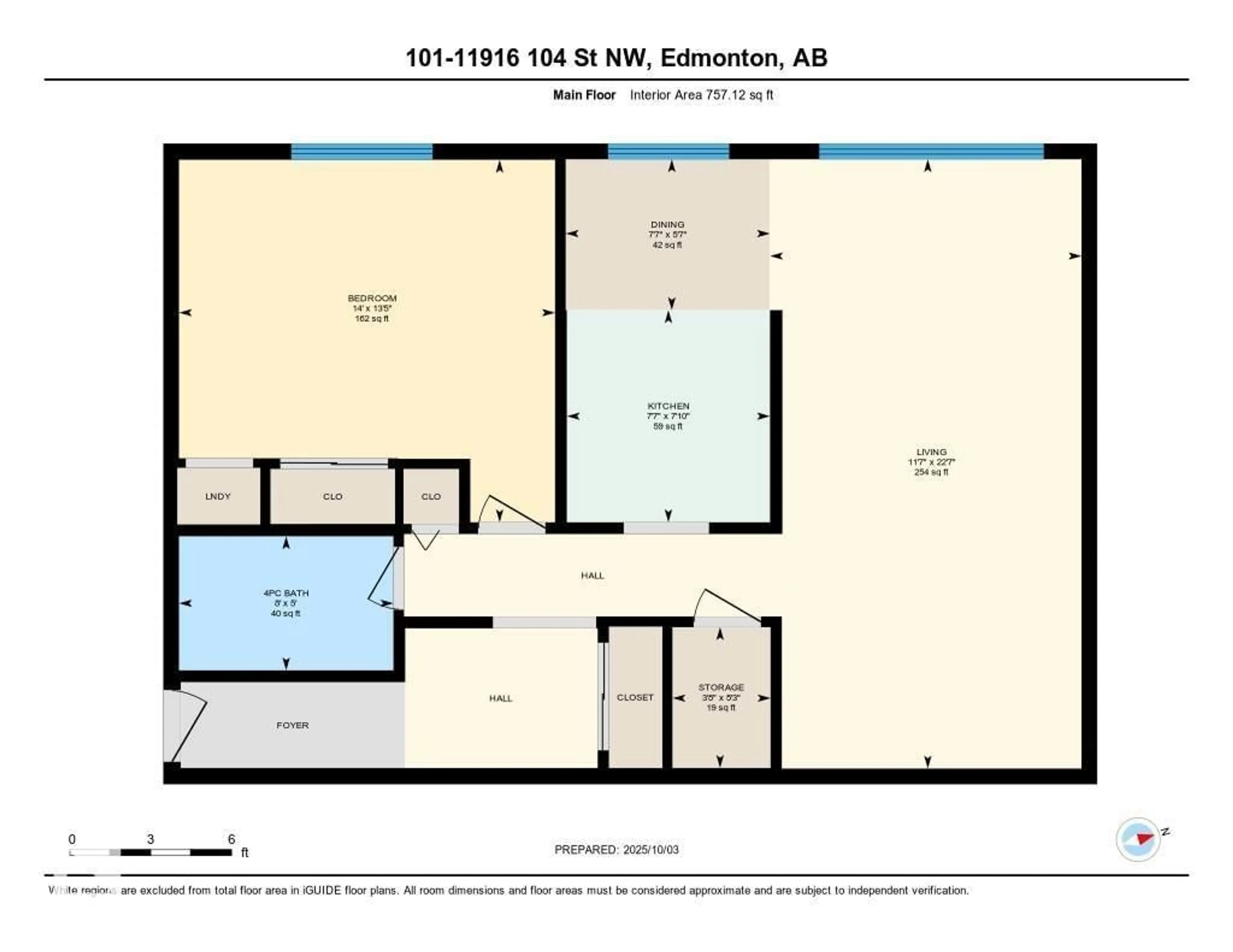 Floor plan for #101 - 11916 104 ST NW, Edmonton Alberta T5T2L2