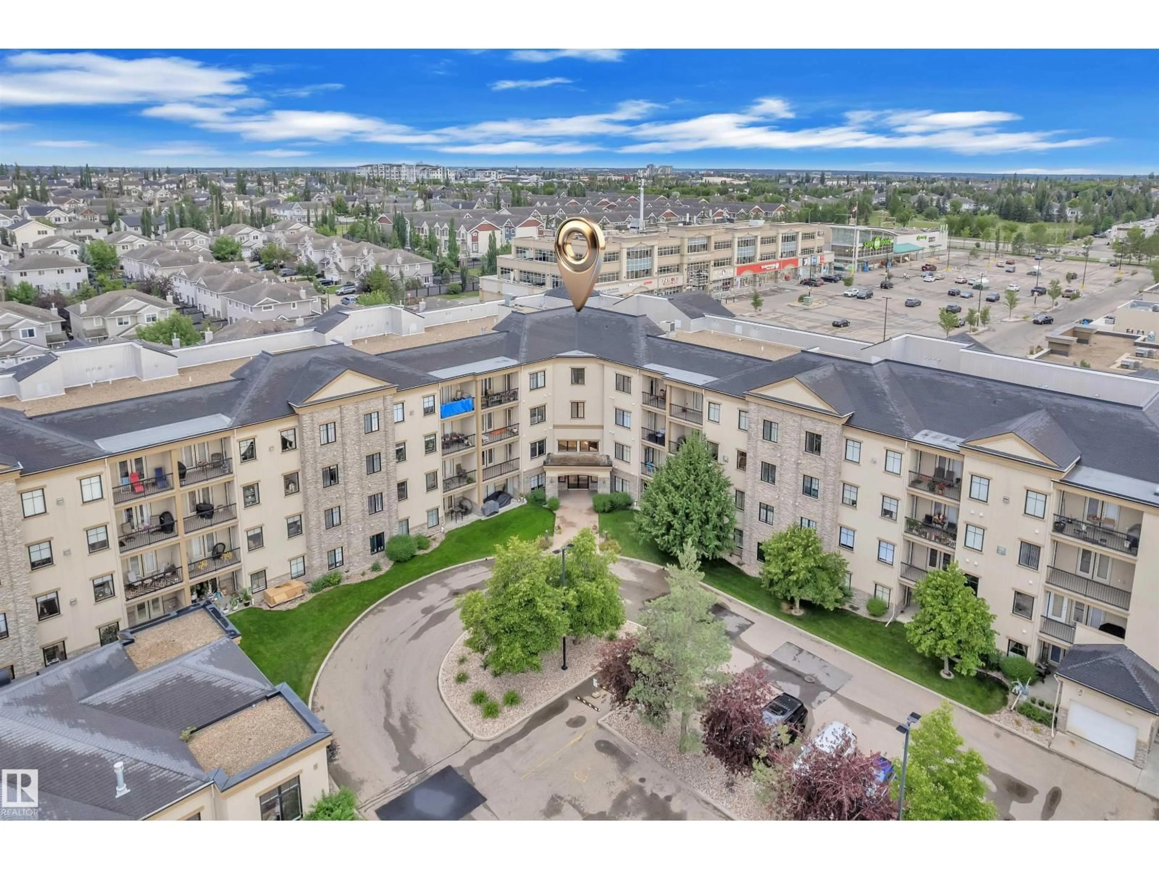 A pic from outside/outdoor area/front of a property/back of a property/a pic from drone, city buildings view from balcony for 160 MAGRATH ROAD NW, Edmonton Alberta T6R3T7