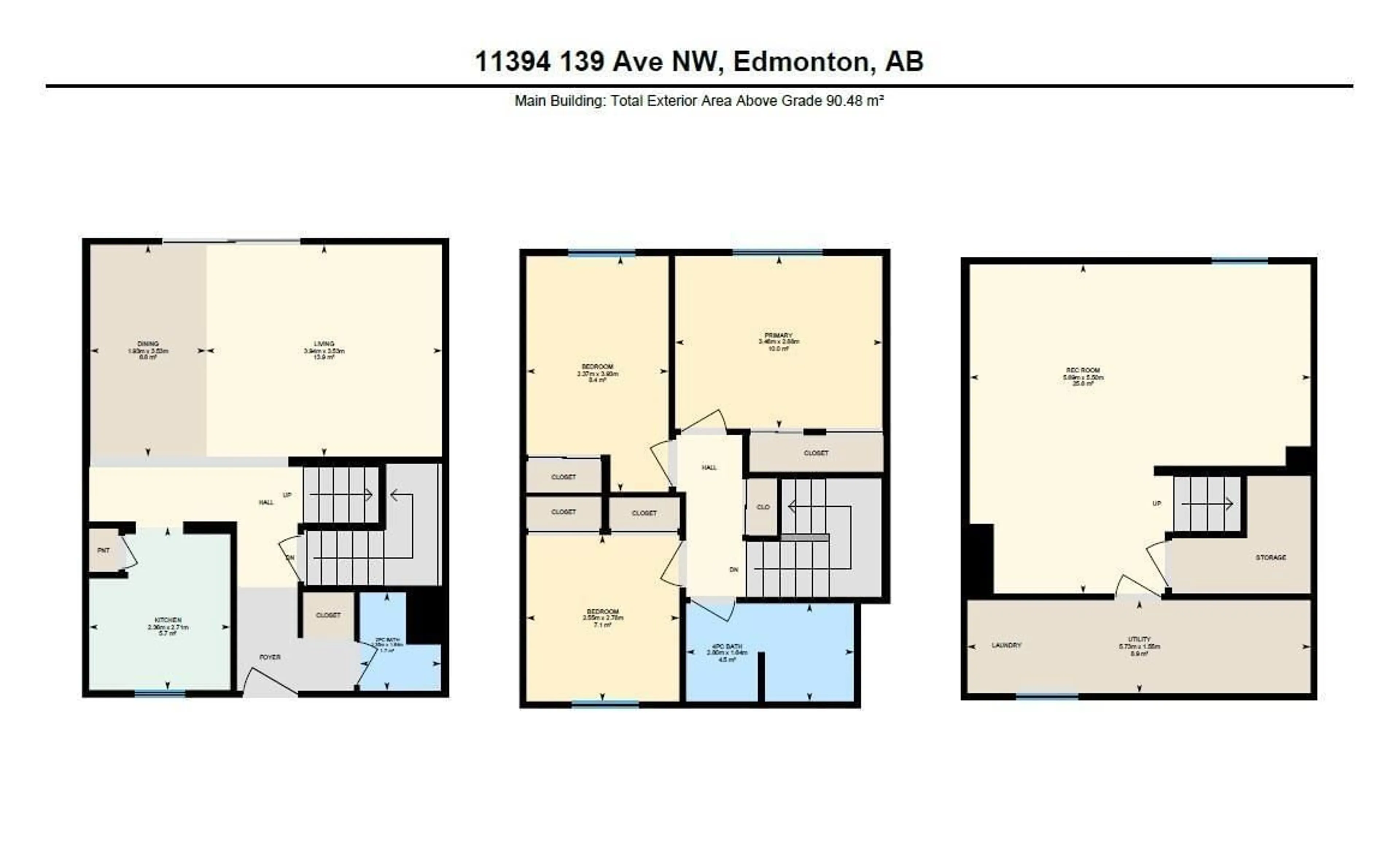 Floor plan for 11394 139 AV, Edmonton Alberta T5X3L4