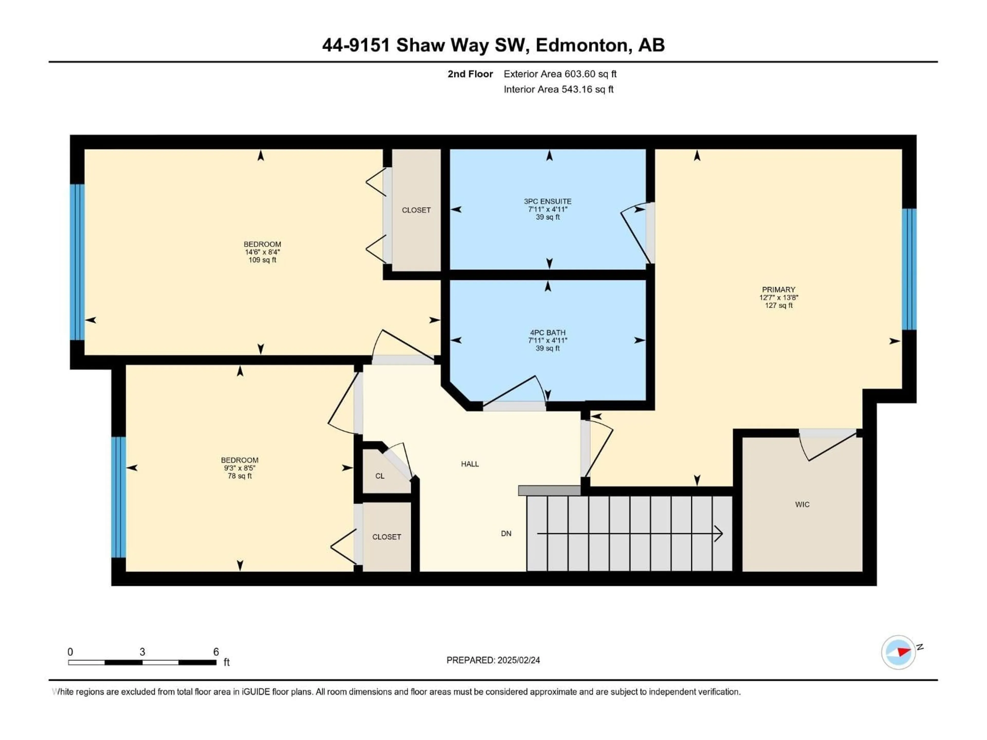 Floor plan for #44 - 9151 SHAW WY, Edmonton Alberta T6X1W7