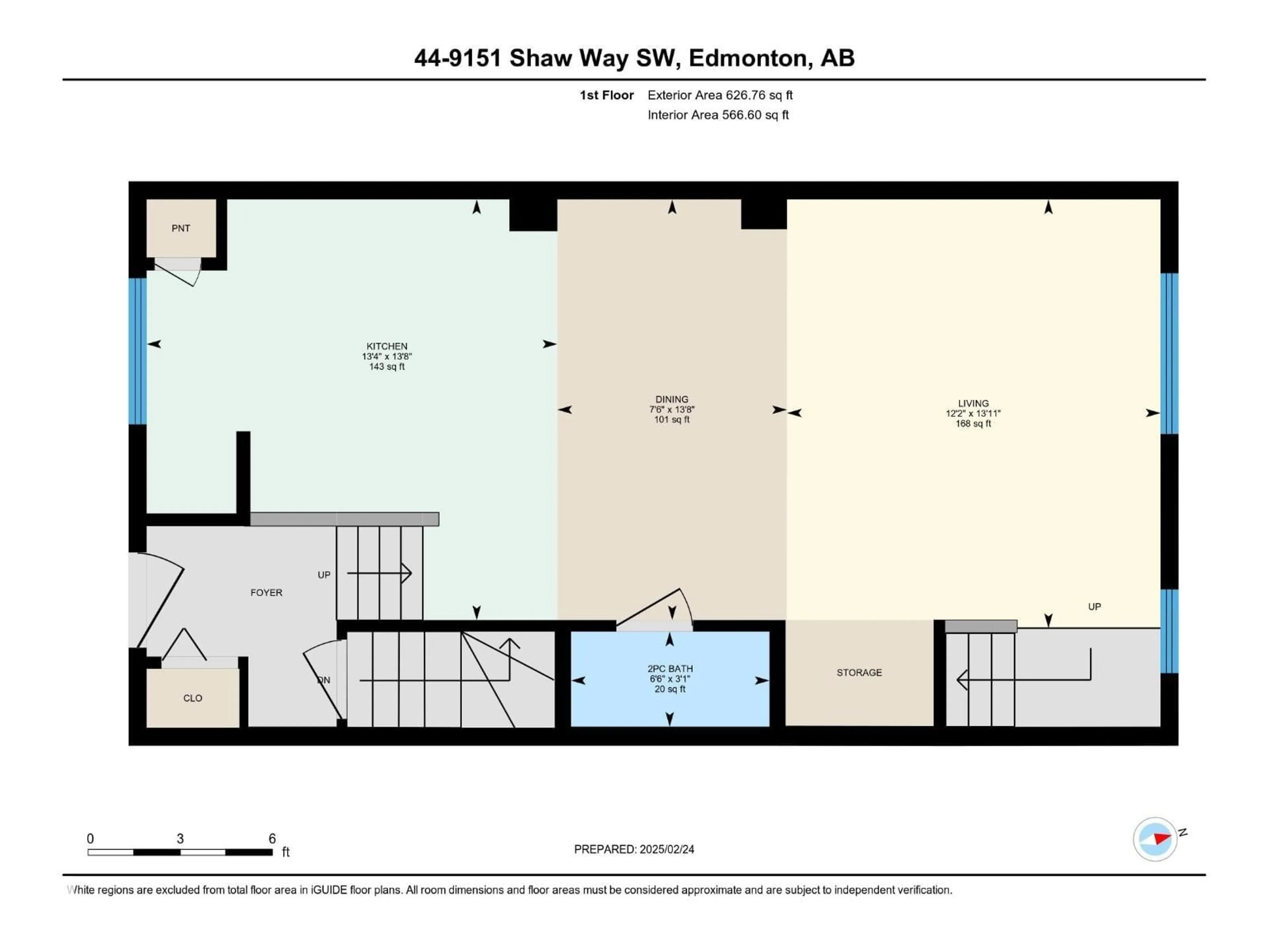 Floor plan for #44 - 9151 SHAW WY, Edmonton Alberta T6X1W7