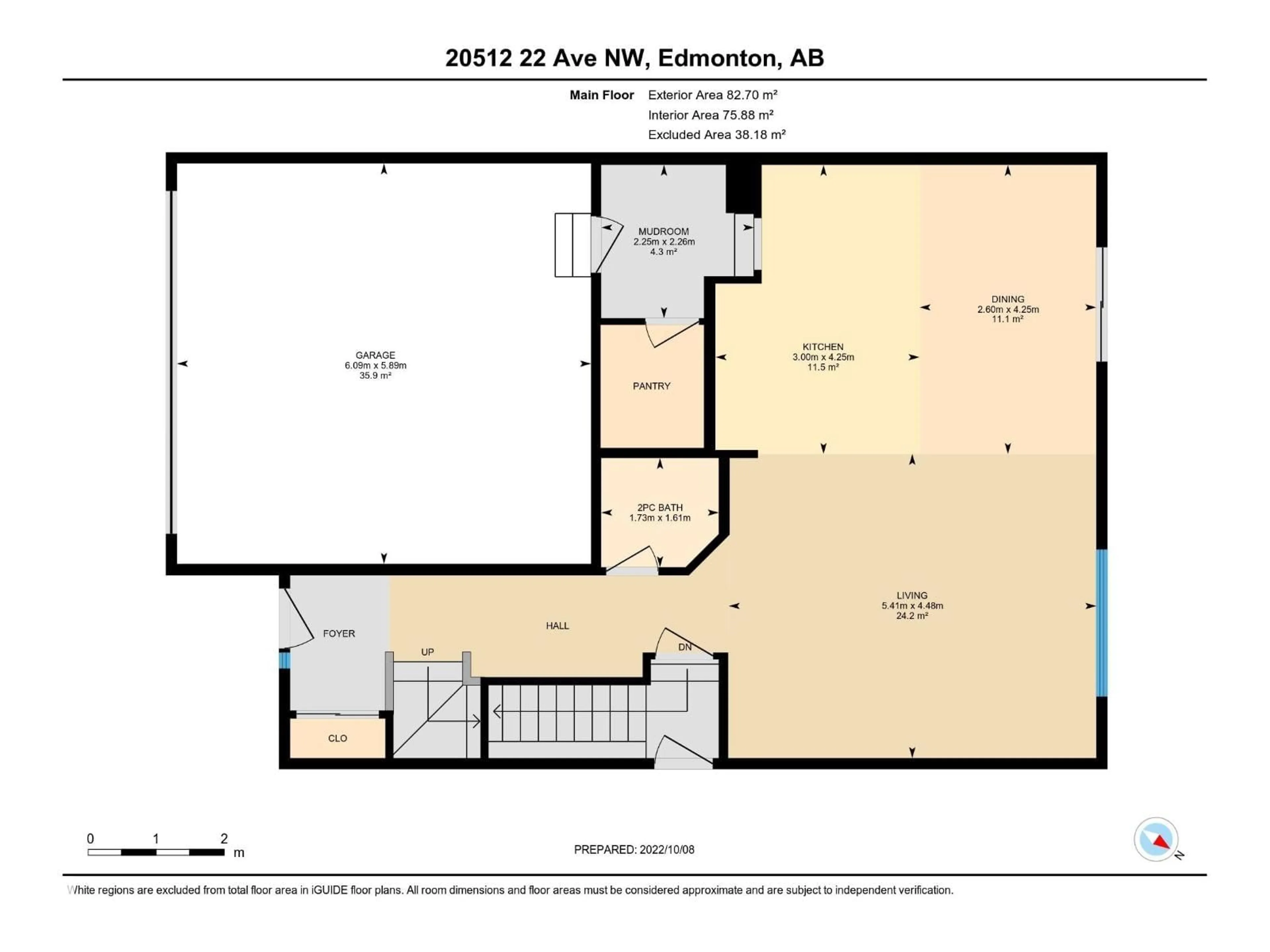 Floor plan for 20512 22 AV, Edmonton Alberta T6M0X9