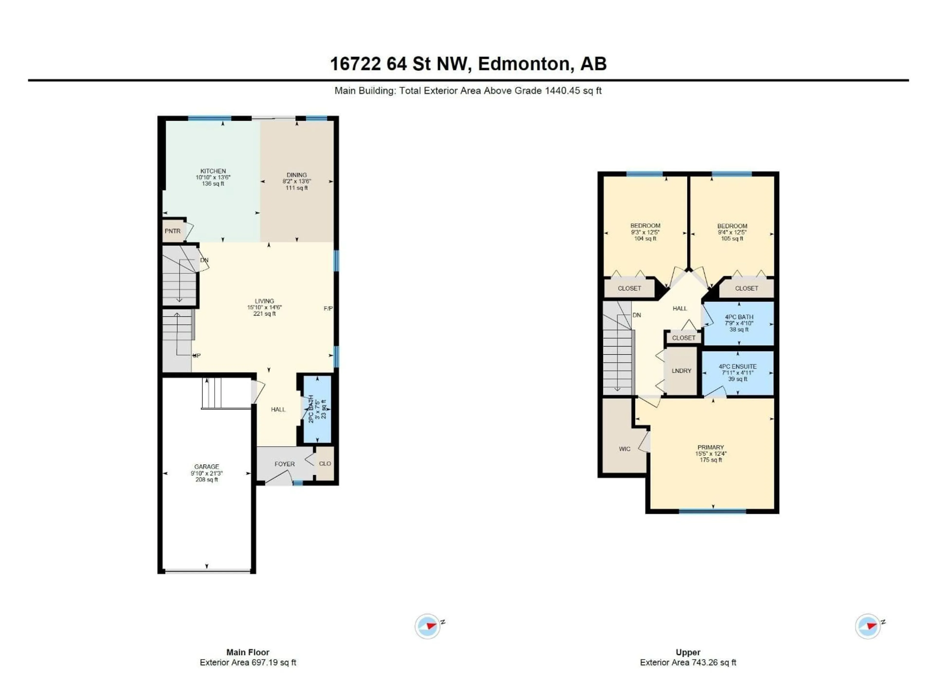 Floor plan for NW - 16722 64 ST, Edmonton Alberta T5Y3P8