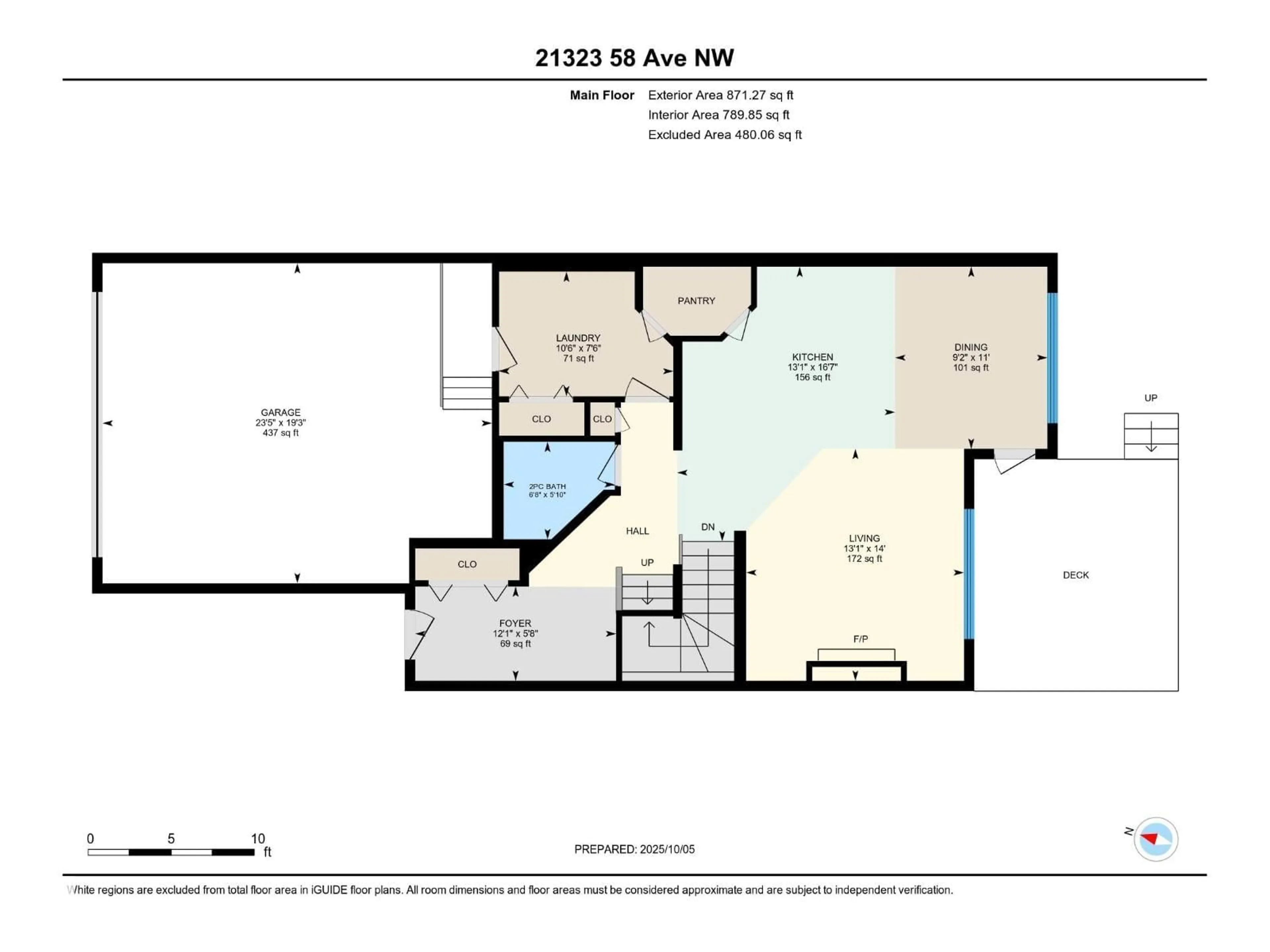 Floor plan for NW - 21323 58 AV, Edmonton Alberta T6M0H4