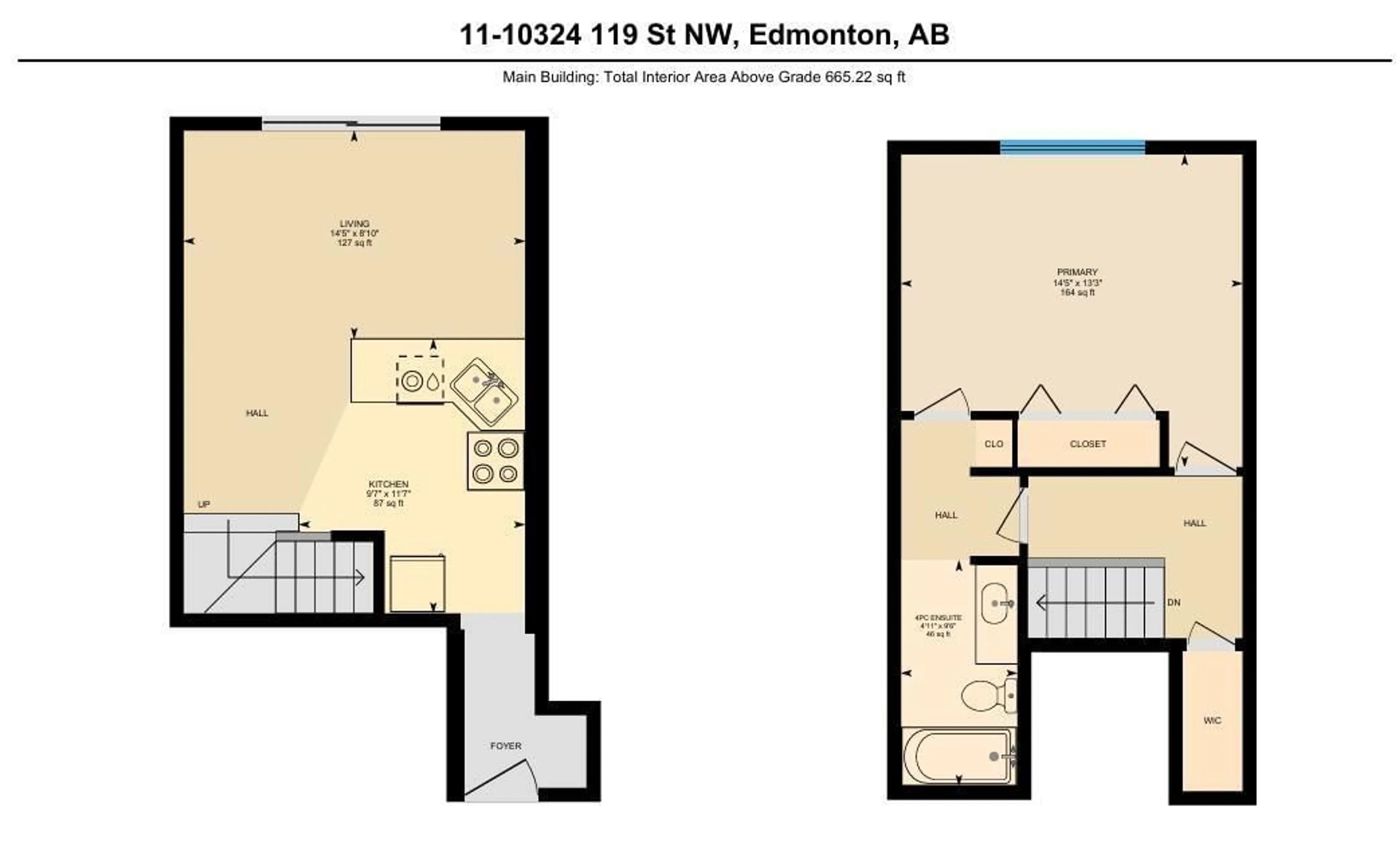 Floor plan for #11 - 10324 119 ST, Edmonton Alberta T5K1Z6