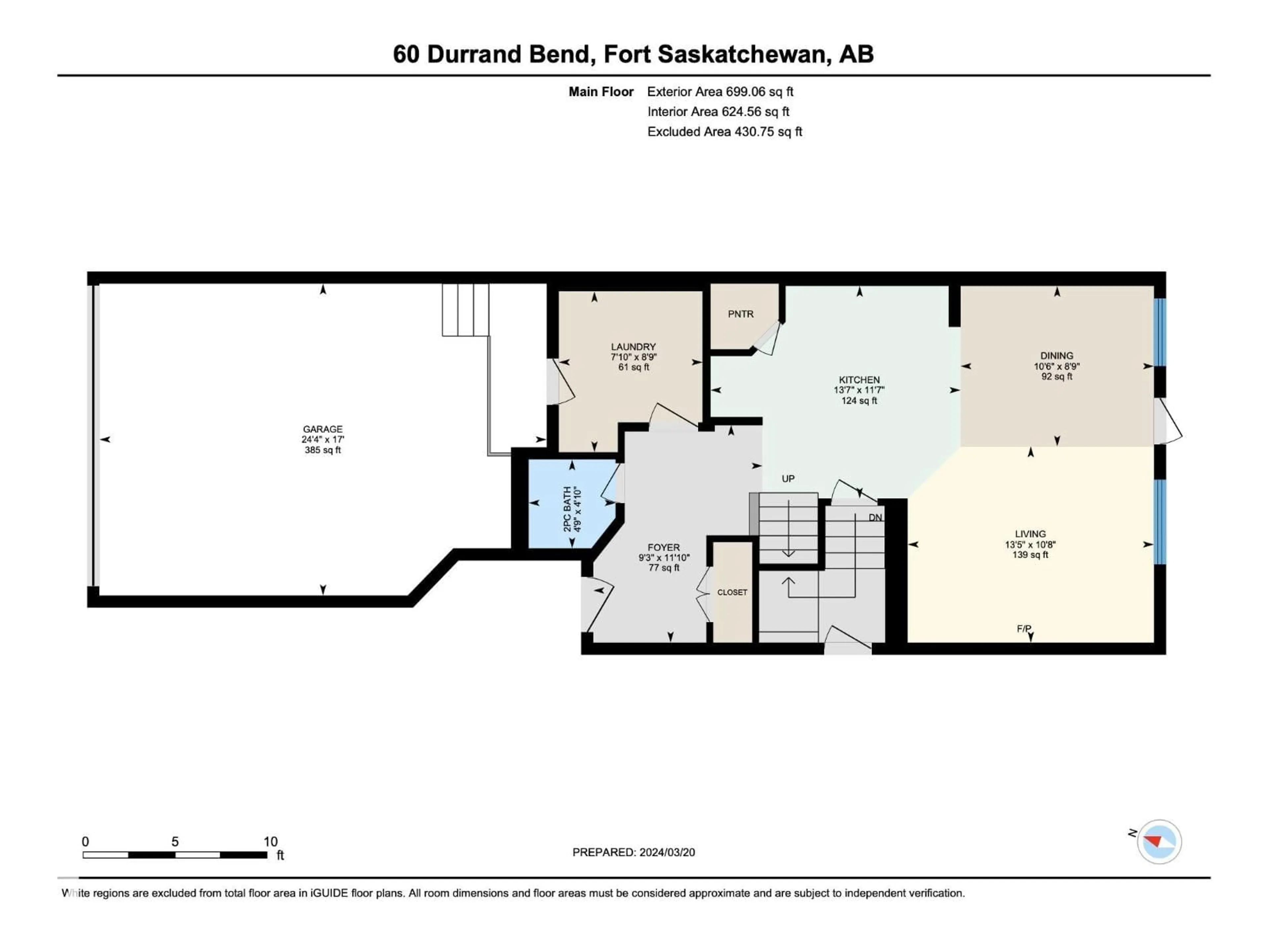 Floor plan for 60 DURRAND BN, Fort Saskatchewan Alberta T8L0N1