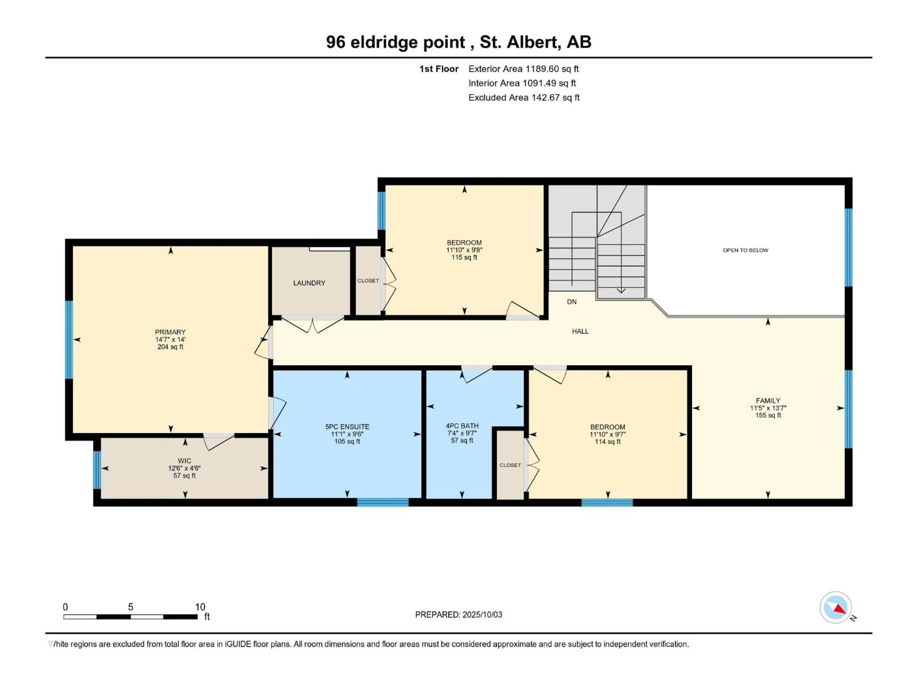 Floor plan for 96 ELDRIDGE POINT, St. Albert Alberta T8N8C4