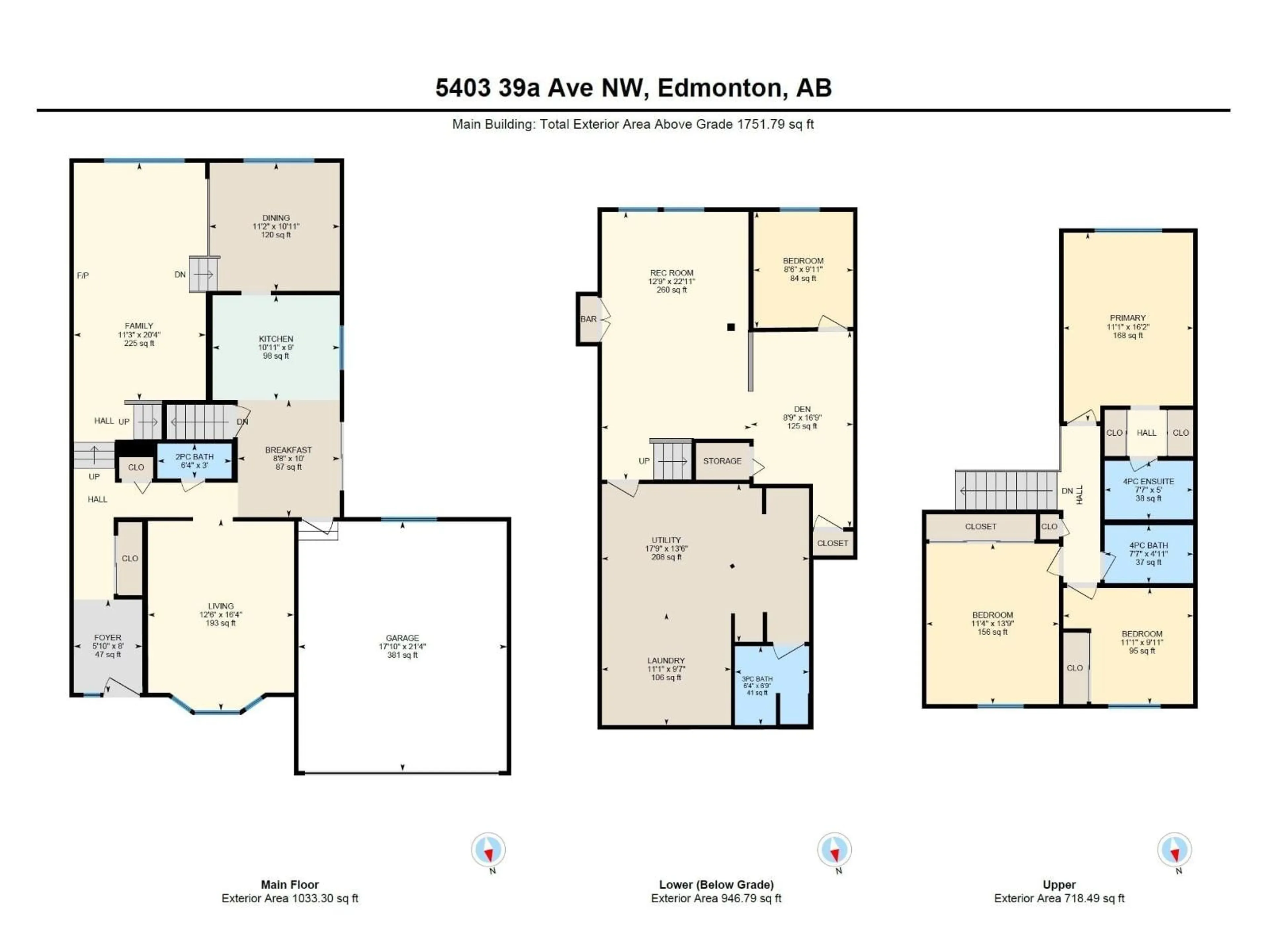 Floor plan for 5403 39A AV, Edmonton Alberta T6L2E3