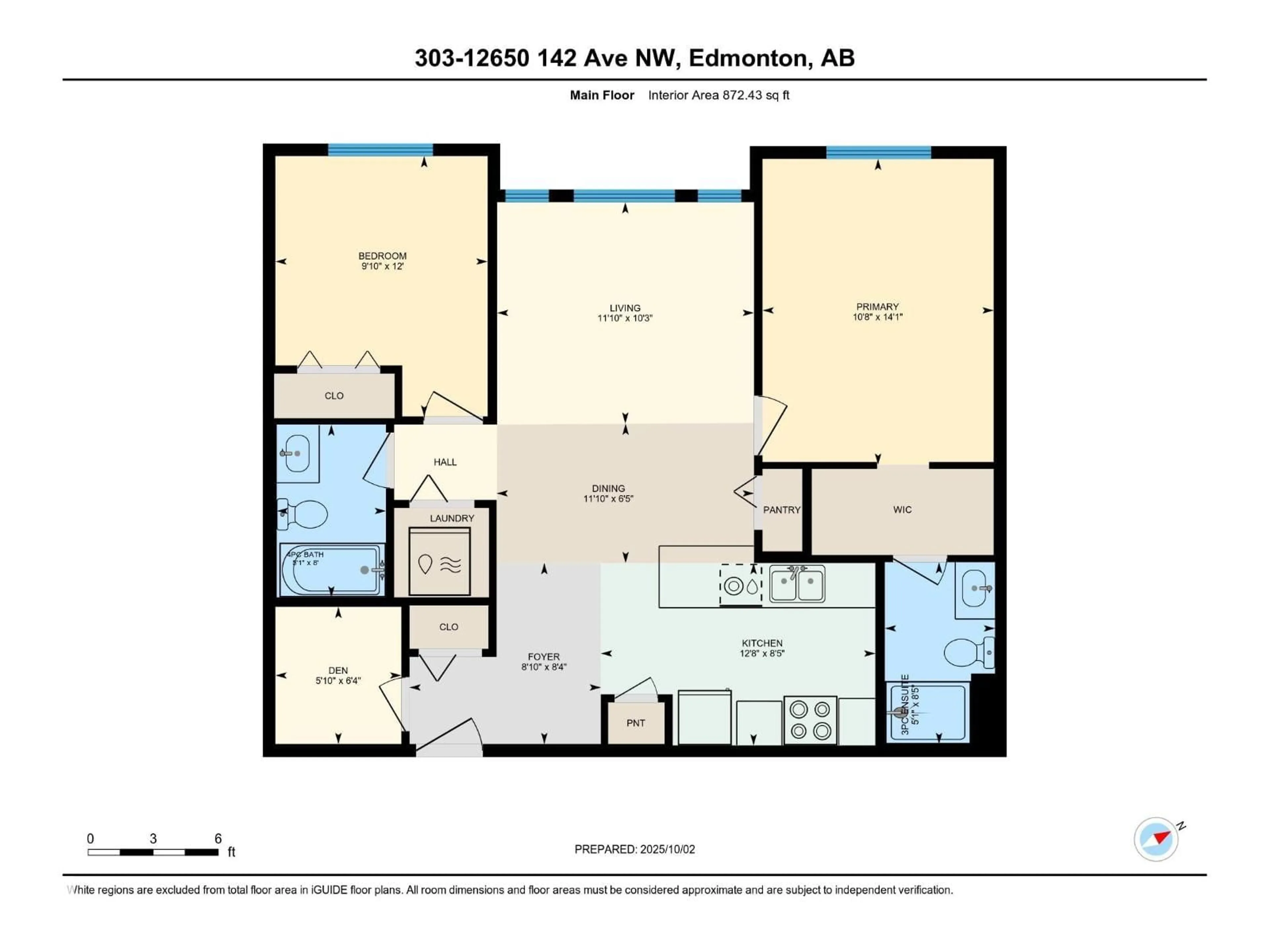 Floor plan for #303 - 12650 142 AV, Edmonton Alberta T5X0J4