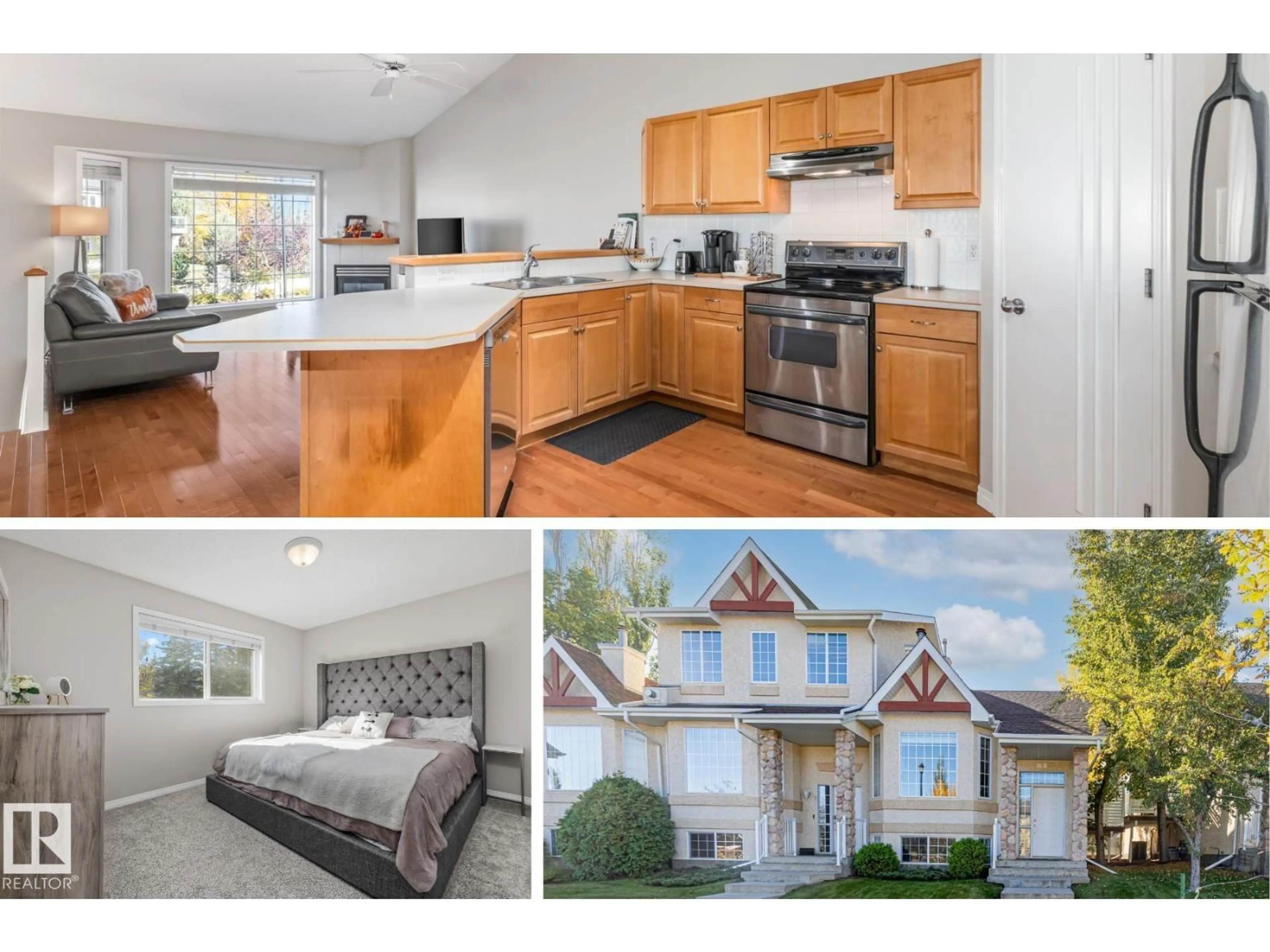 Open concept kitchen, wood/laminate floor for #3 - 303 LEGER WY, Edmonton Alberta T6X1X5