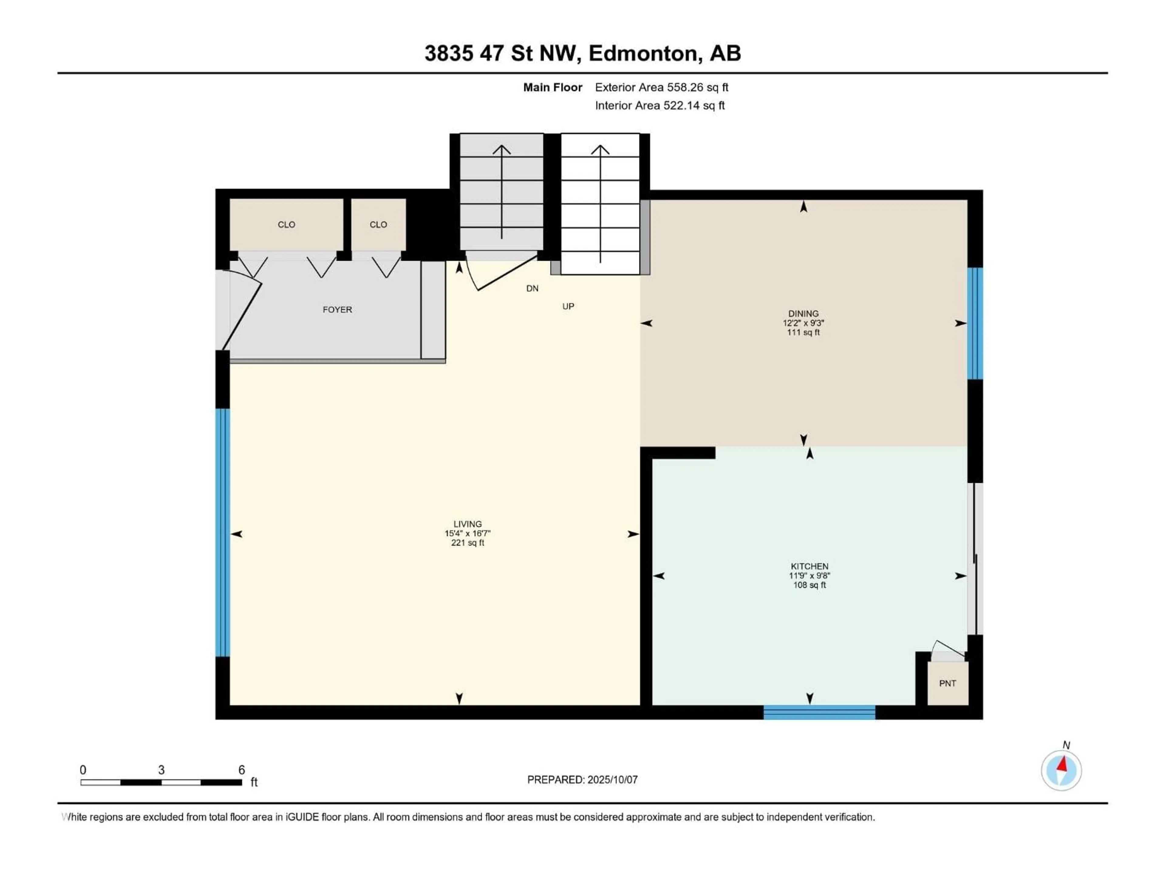 Floor plan for NW - 3835 47 ST, Edmonton Alberta T6L5B3