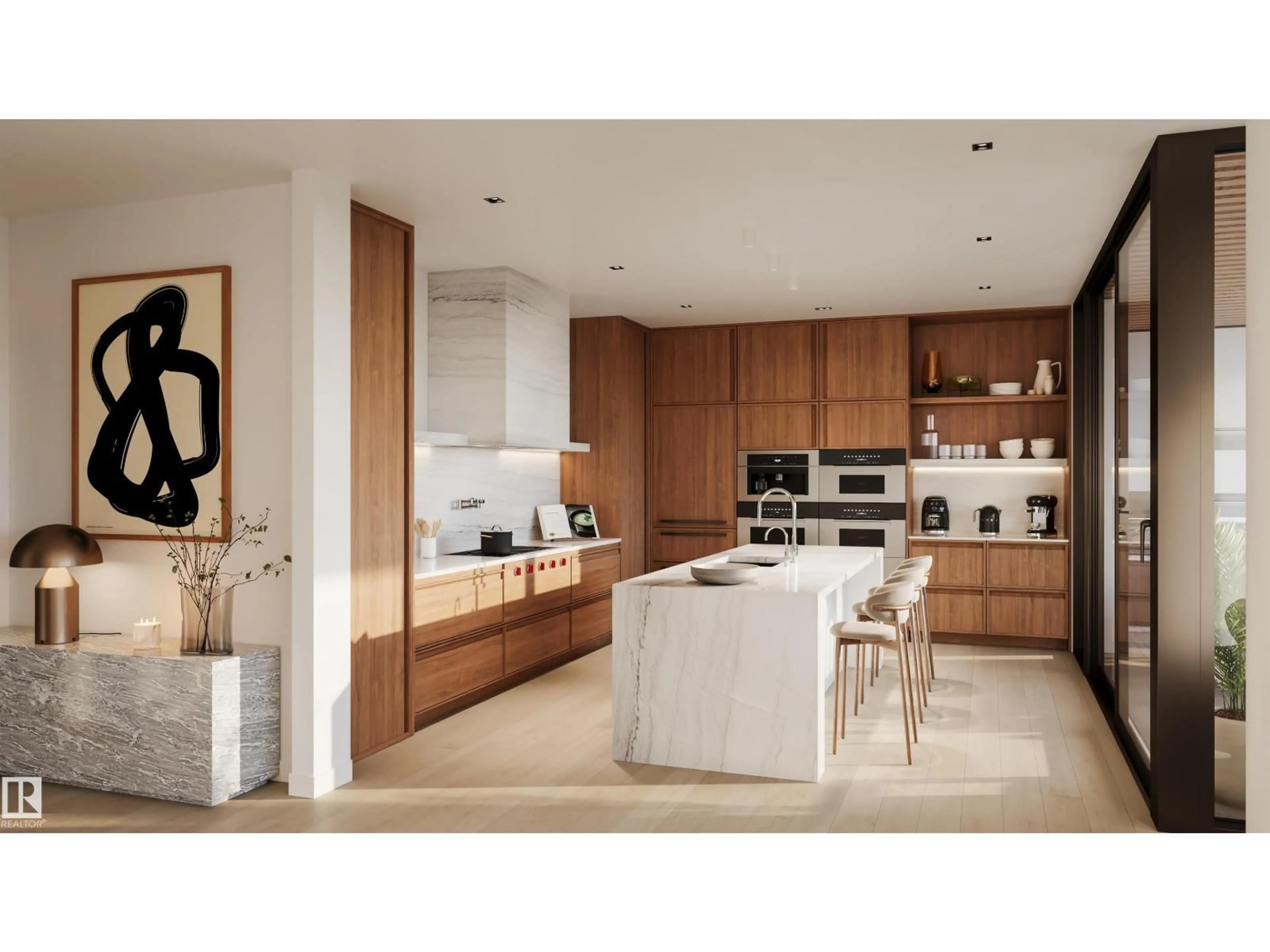 Contemporary kitchen, ceramic/tile floor for 502 - 10143 CLIFTON PL, Edmonton Alberta T5H0E7