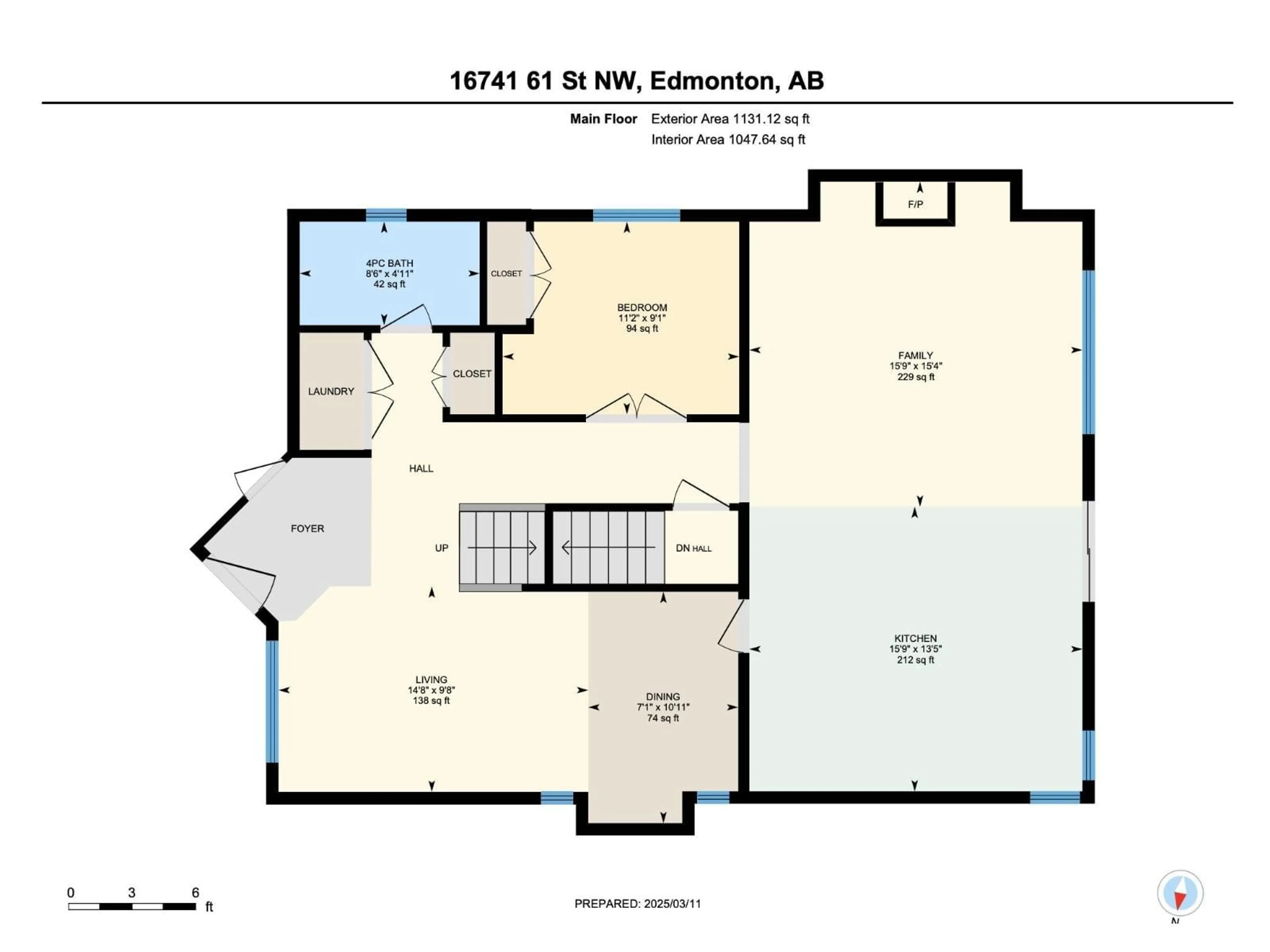 Floor plan for 16724 61 ST, Edmonton Alberta T5Y0W6
