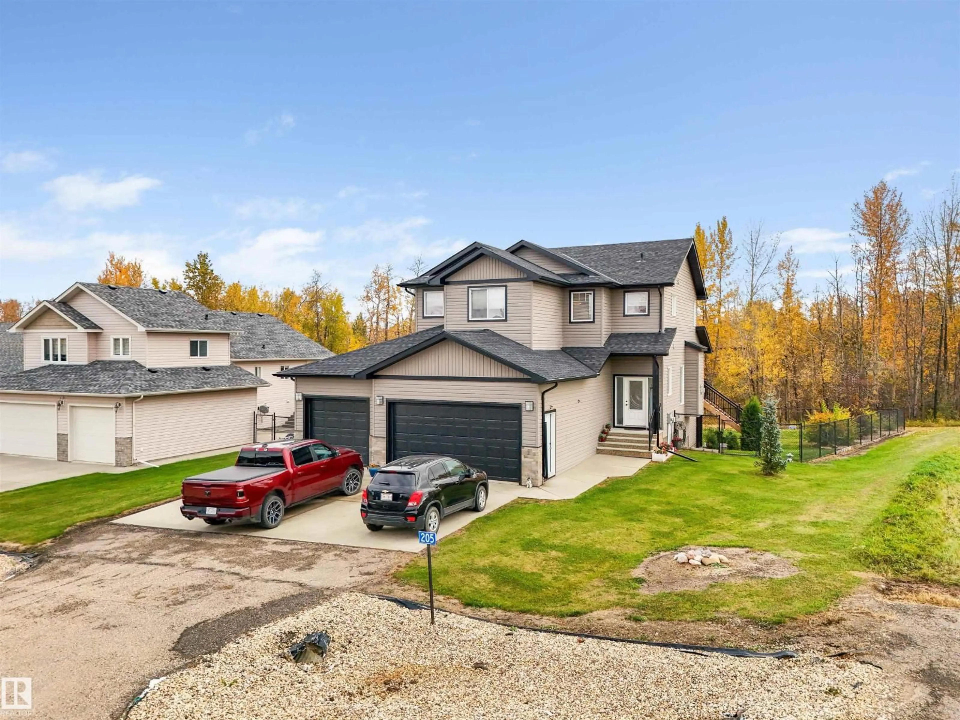 A pic from outside/outdoor area/front of a property/back of a property/a pic from drone, street for 205 - 49119 RR73, Rural Brazeau County Alberta T7A0B9