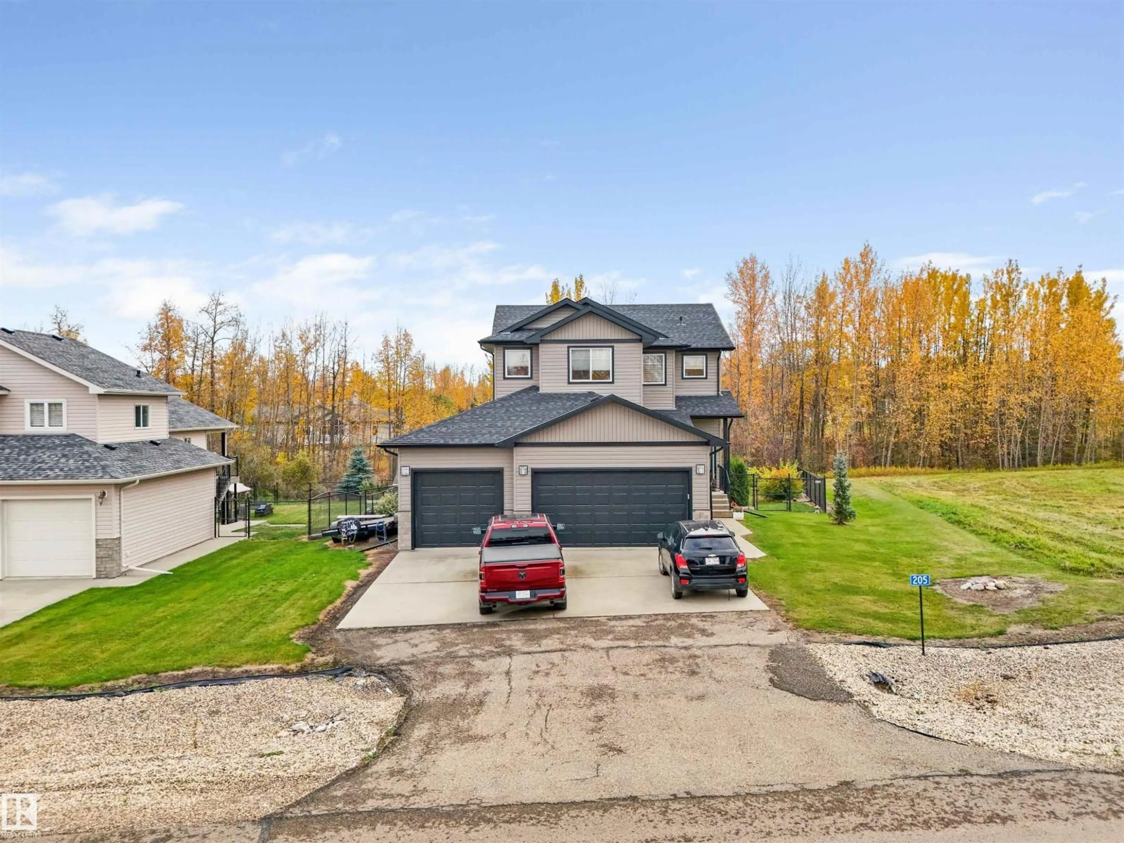 A pic from outside/outdoor area/front of a property/back of a property/a pic from drone, street for 205 - 49119 RR73, Rural Brazeau County Alberta T7A0B9