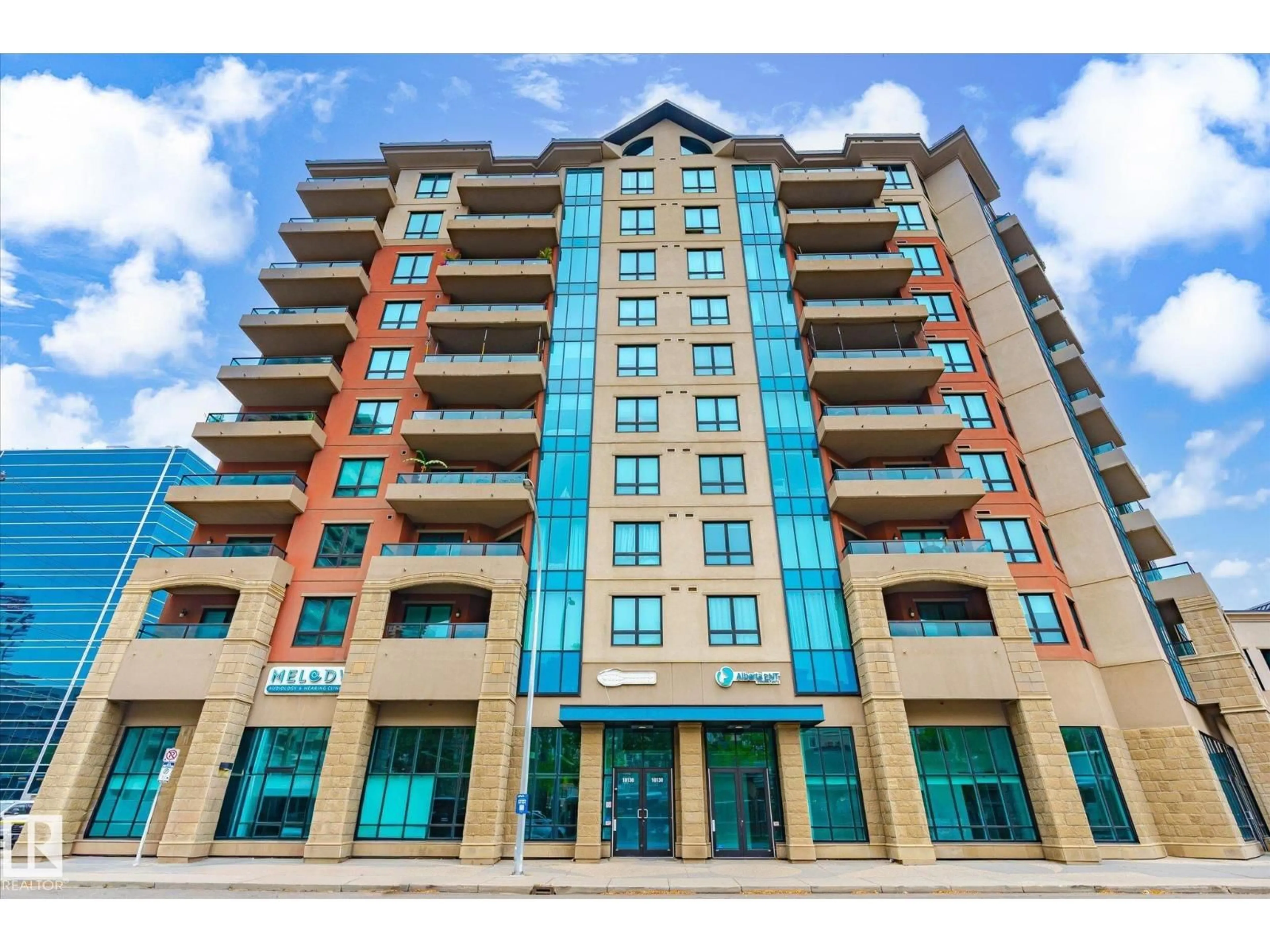 A pic from outside/outdoor area/front of a property/back of a property/a pic from drone, building for #304 - 10142 111 ST, Edmonton Alberta T5K1K6