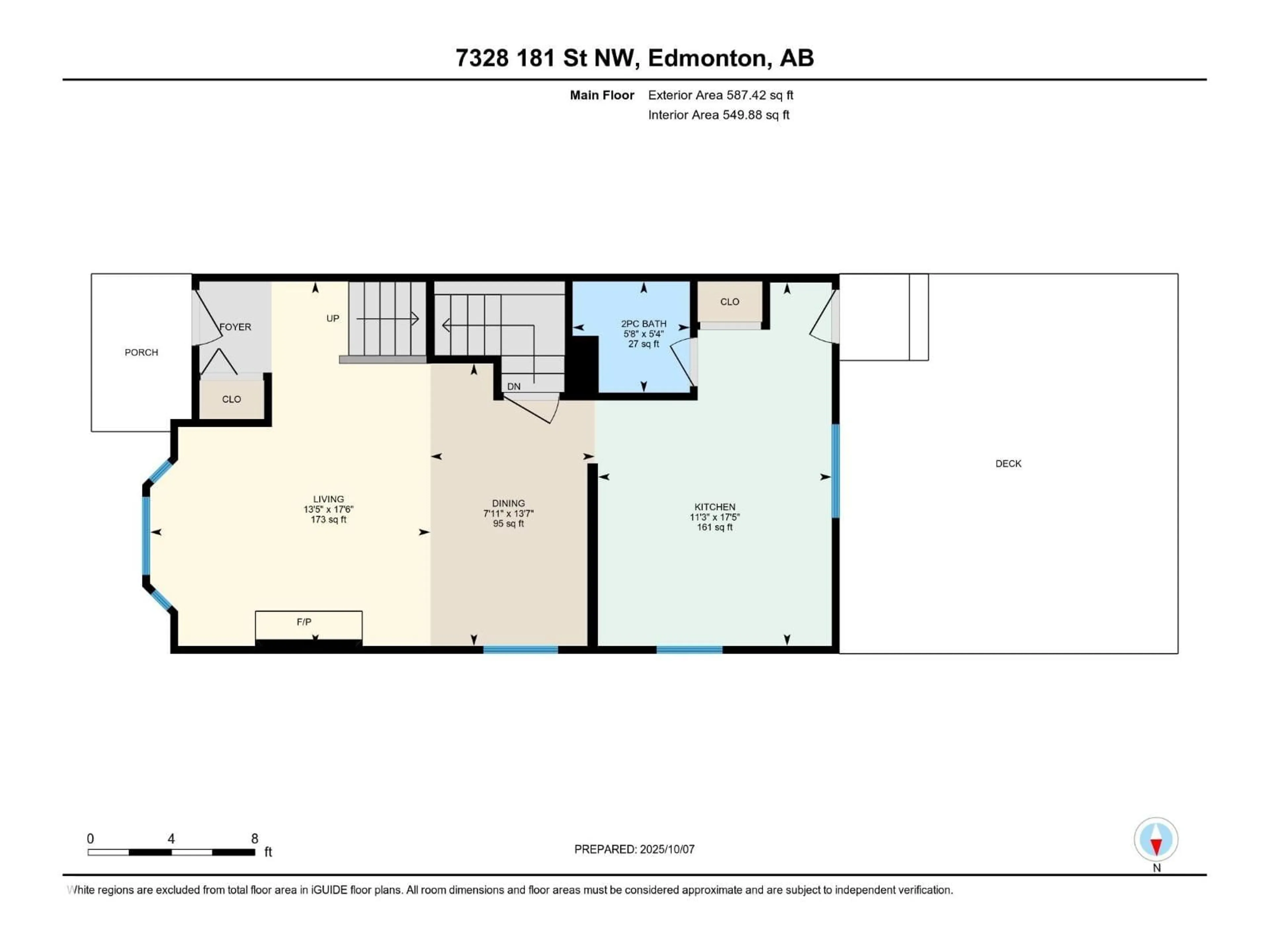 Floor plan for NW - 7328 181 ST, Edmonton Alberta T5T2H1