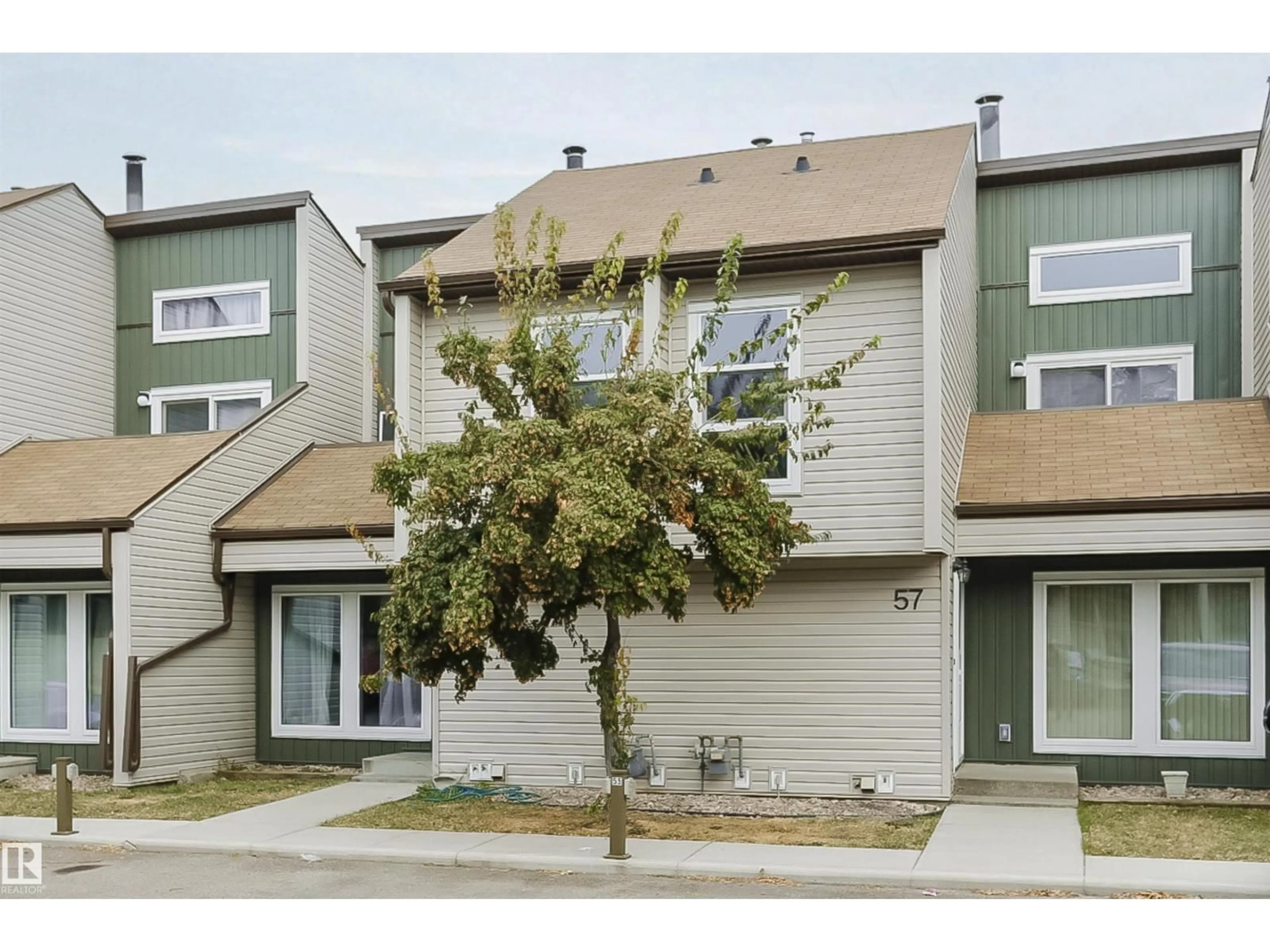 Home with vinyl exterior material, street for #56 - 2020 105 ST NW, Edmonton Alberta T6J5J2