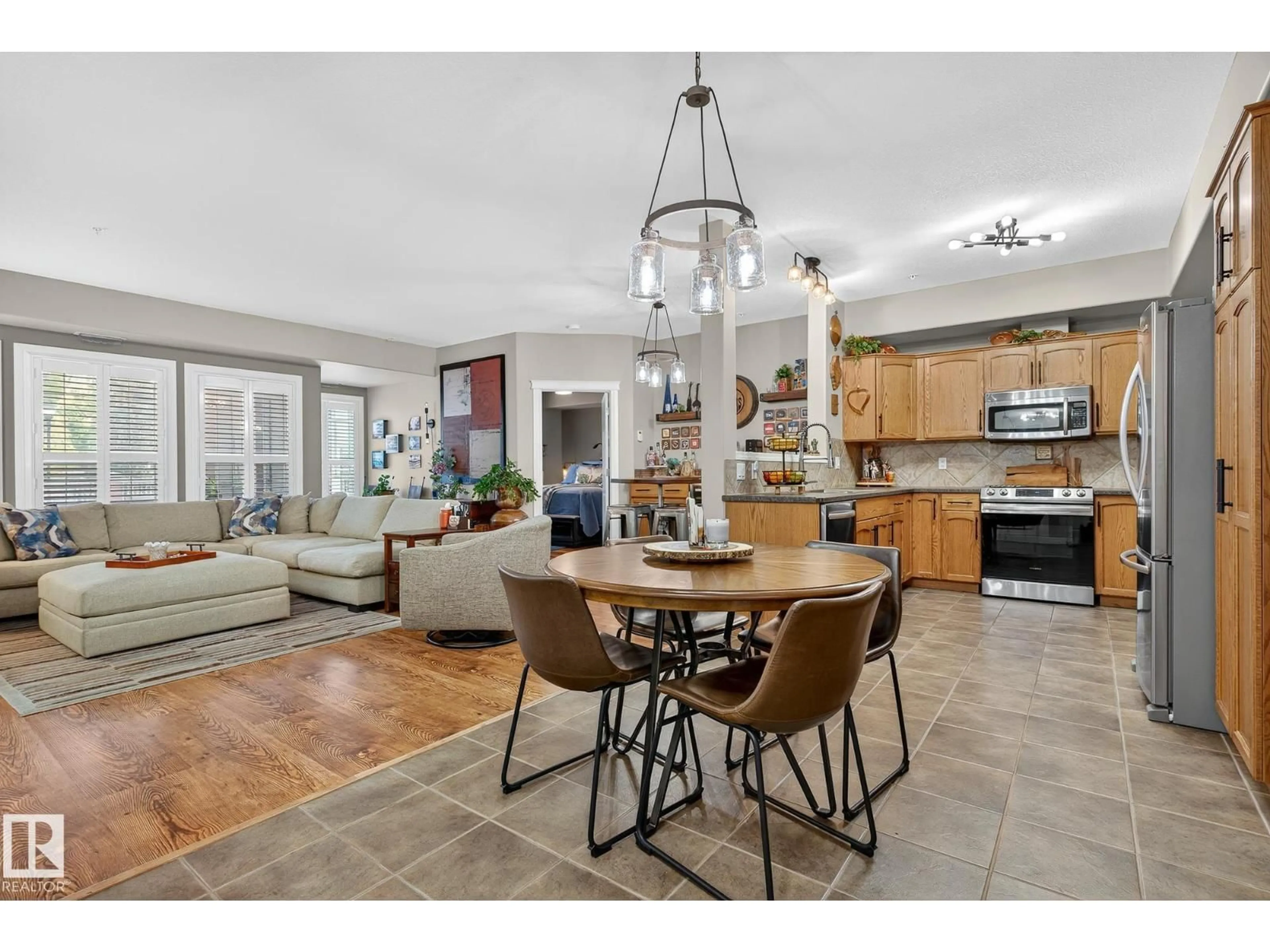 Open concept kitchen, ceramic/tile floor for #107 - 45 INGLEWOOD DR, St. Albert Alberta T8N0B6