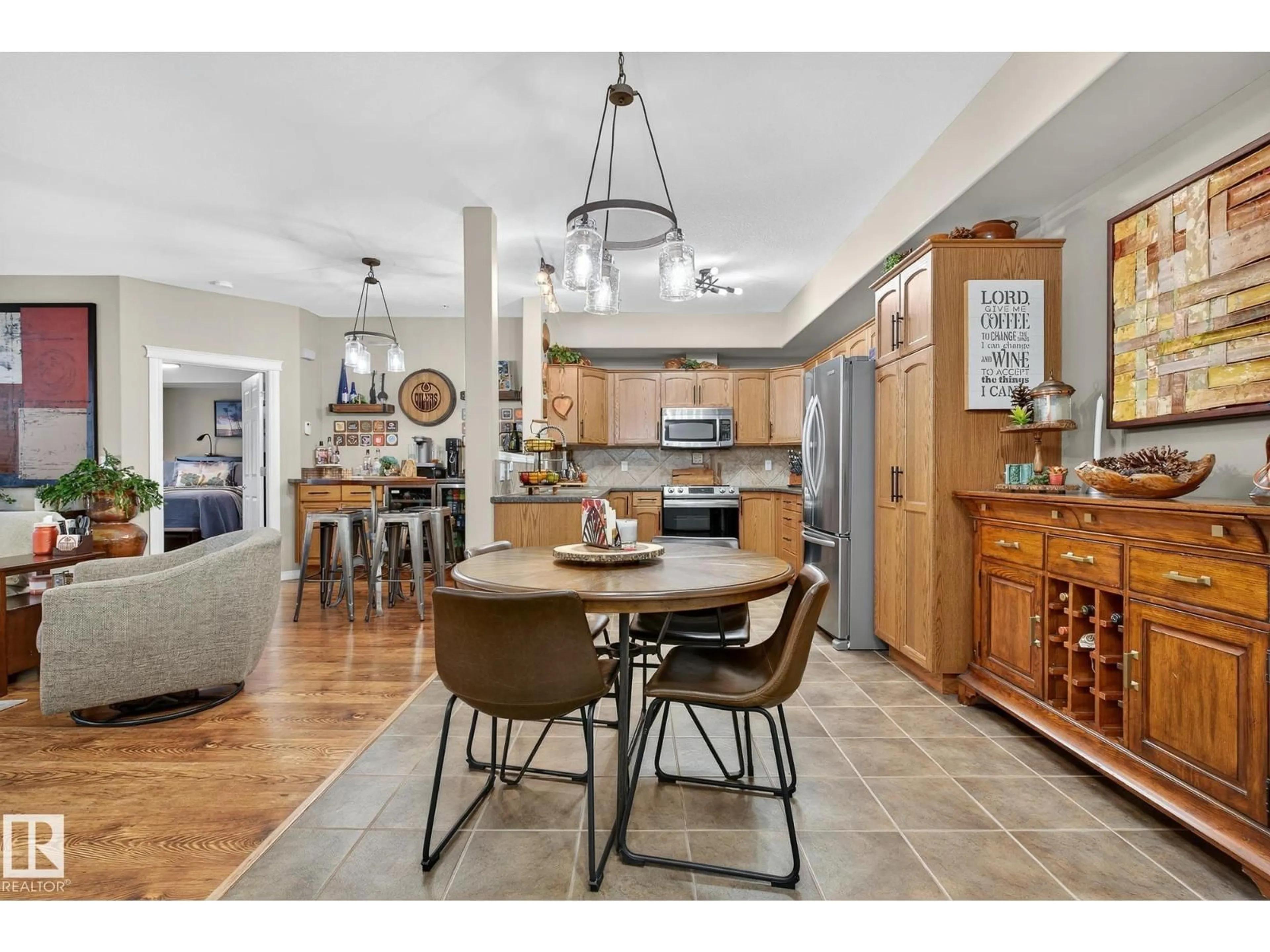 Open concept kitchen, ceramic/tile floor for #107 - 45 INGLEWOOD DR, St. Albert Alberta T8N0B6
