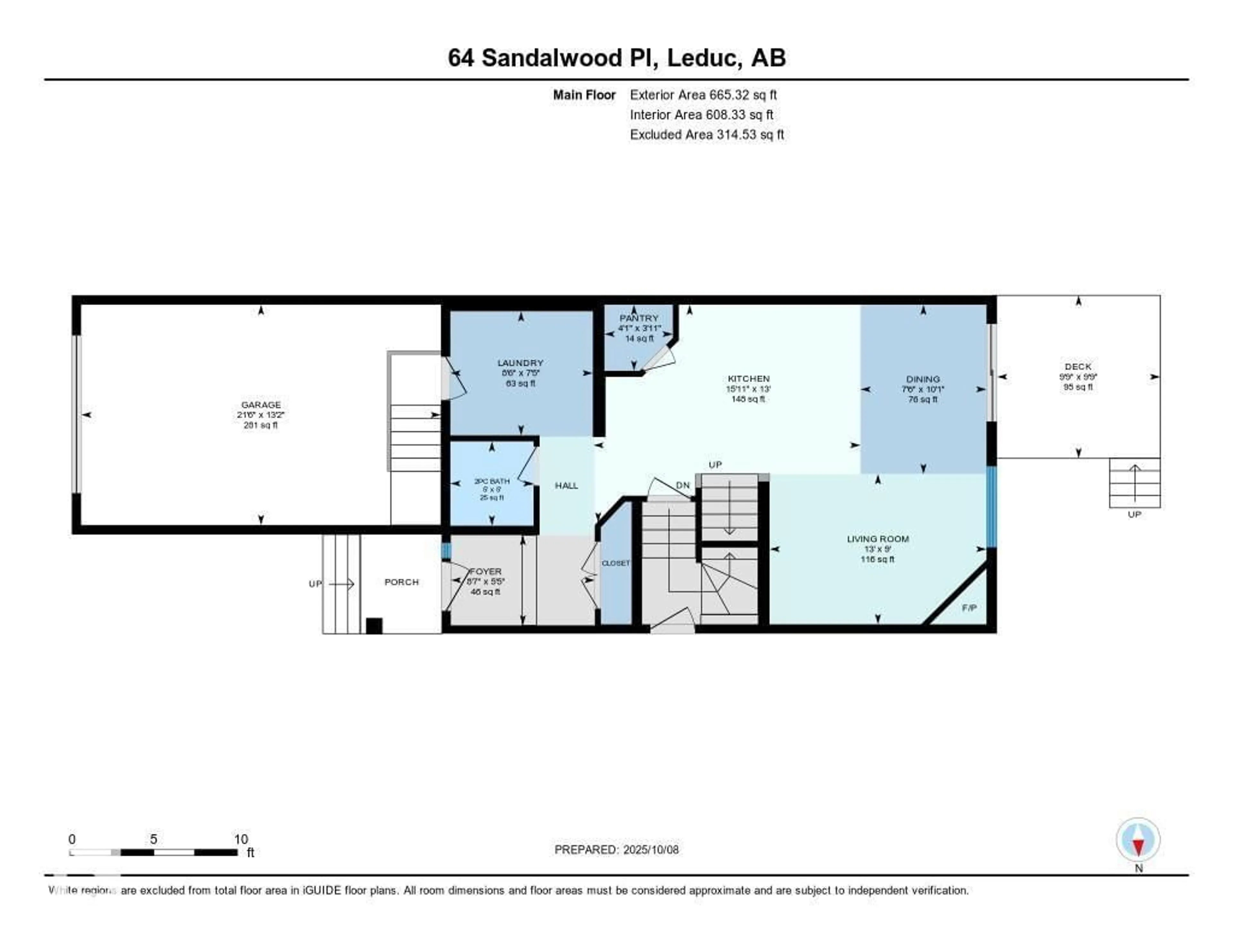 Floor plan for 64 SANDALWOOD PL, Leduc Alberta T9E1C4