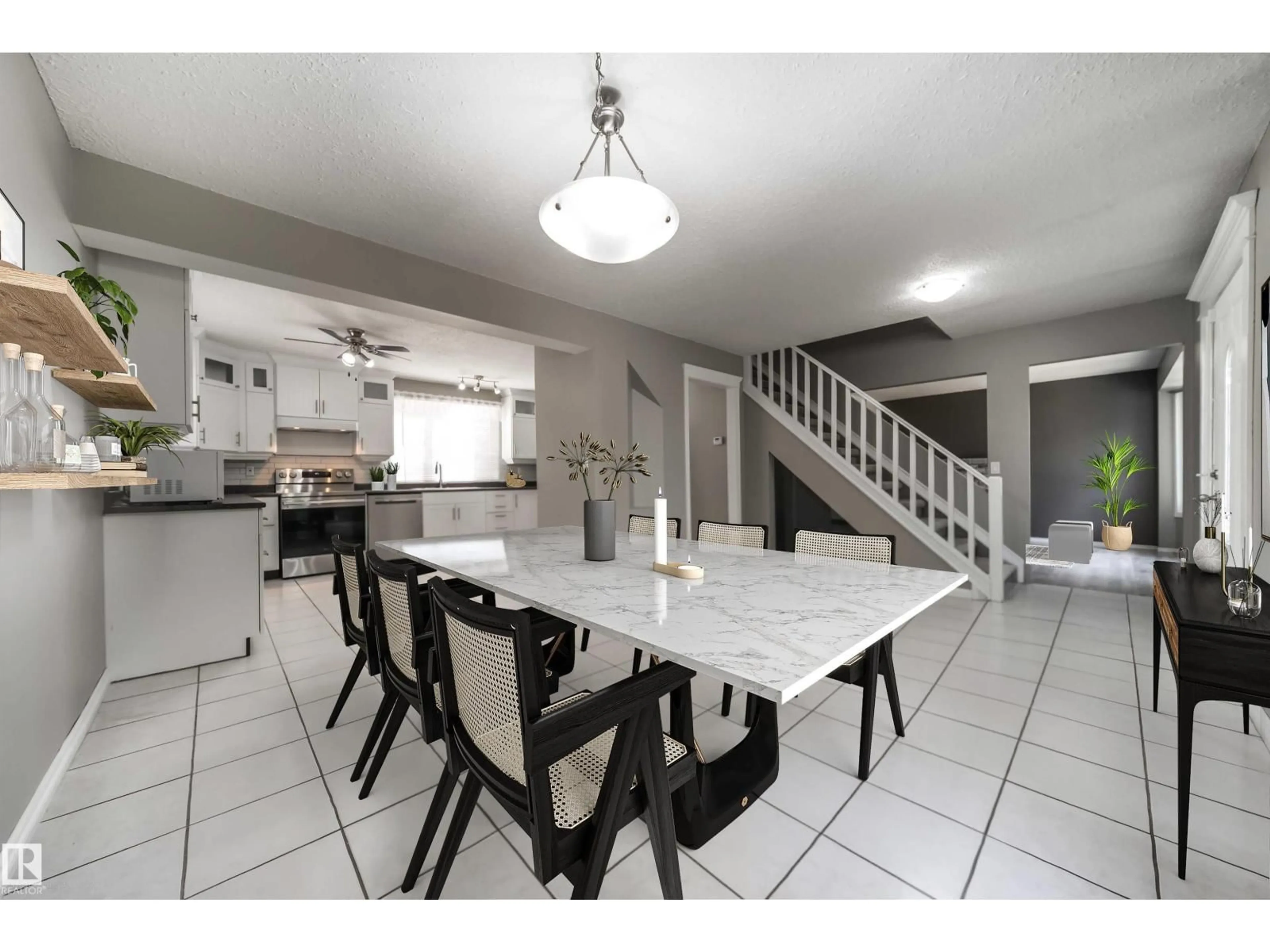 Open concept kitchen, ceramic/tile floor for 16 GRAHAM AV, St. Albert Alberta T8N1T6