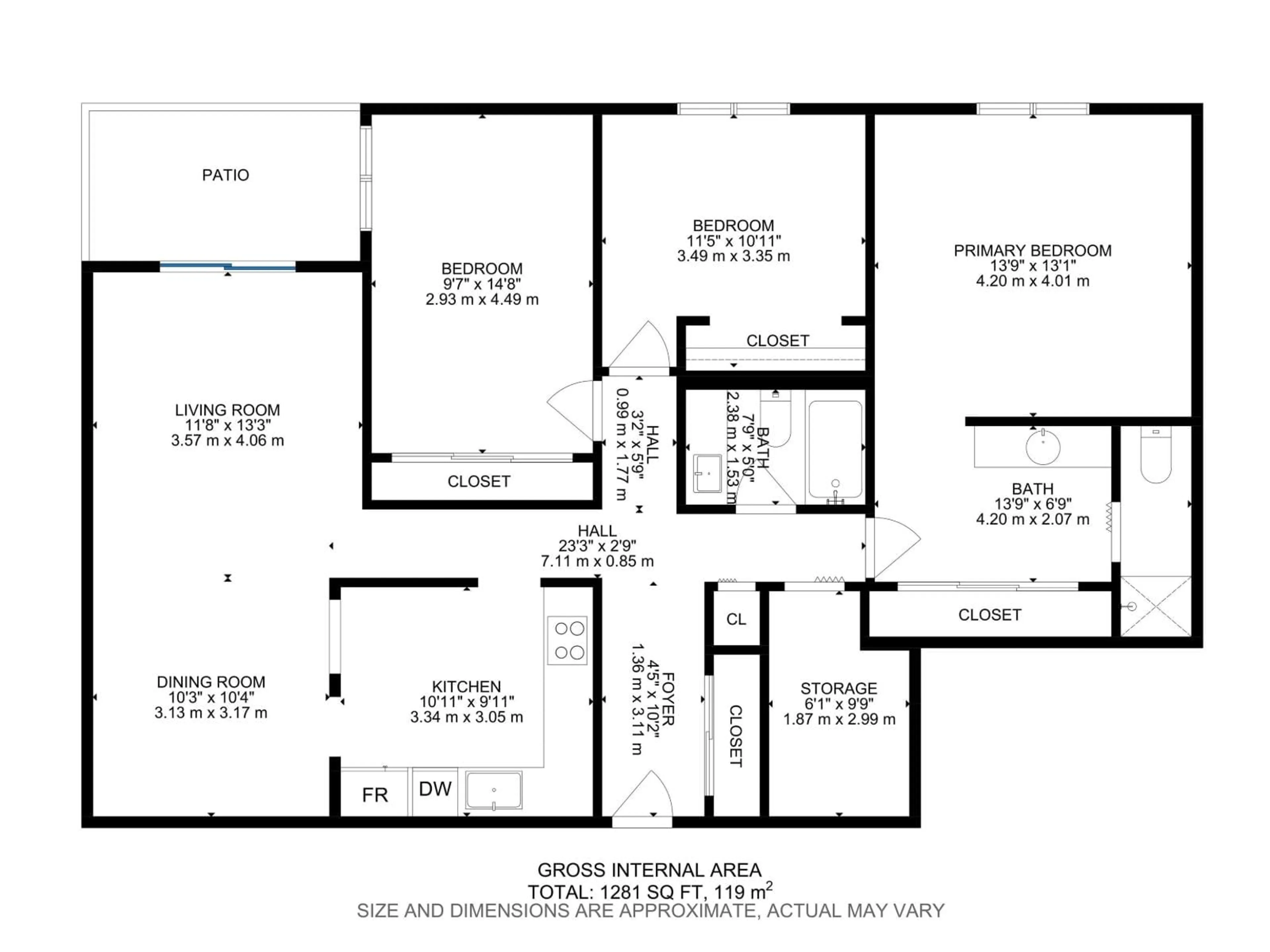 Floor plan for 106 - 4810 MILL WOODS RD S, Edmonton Alberta T6L5N9