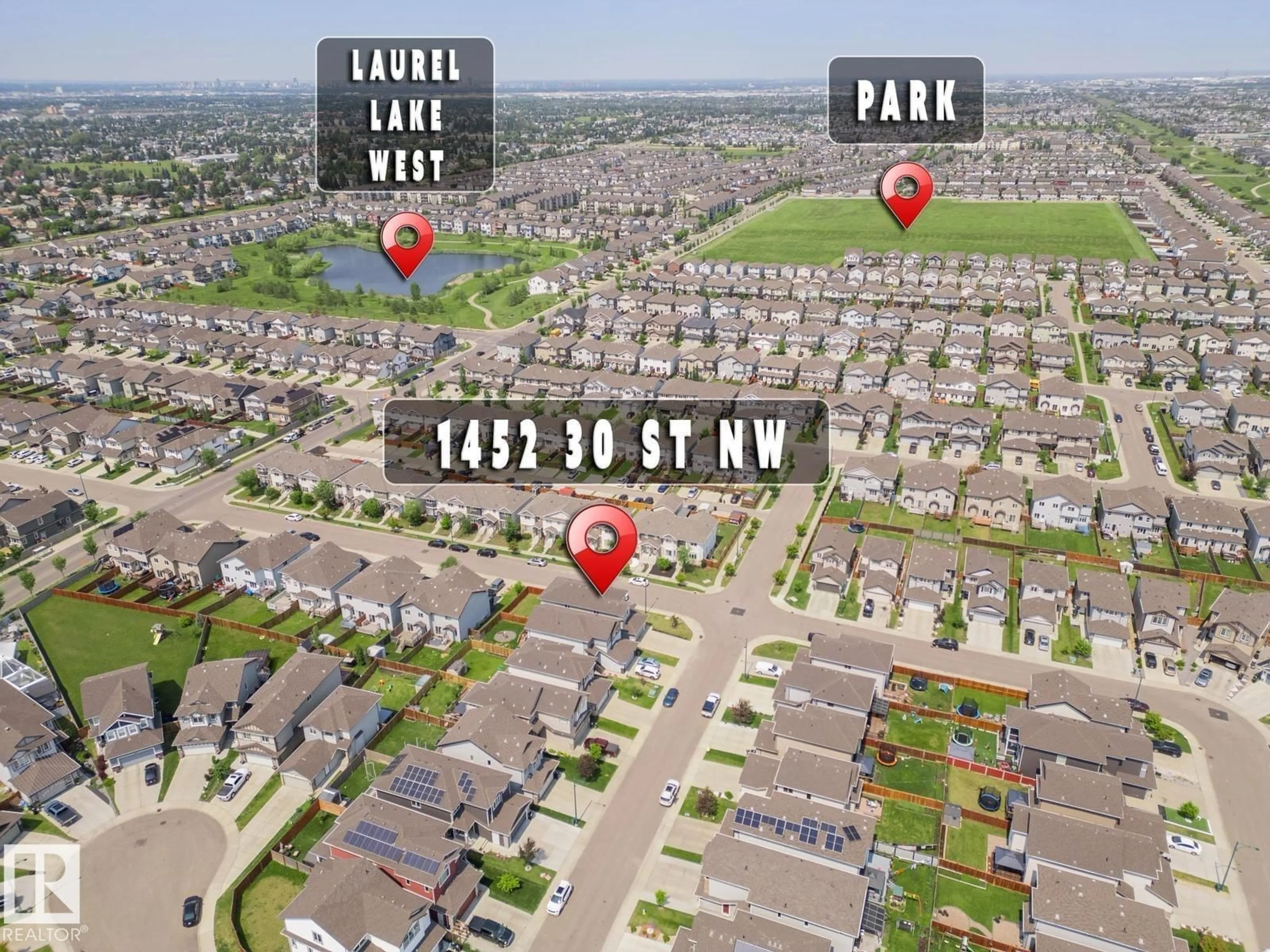A pic from outside/outdoor area/front of a property/back of a property/a pic from drone, street for 1452 30 ST, Edmonton Alberta T6T0Z5