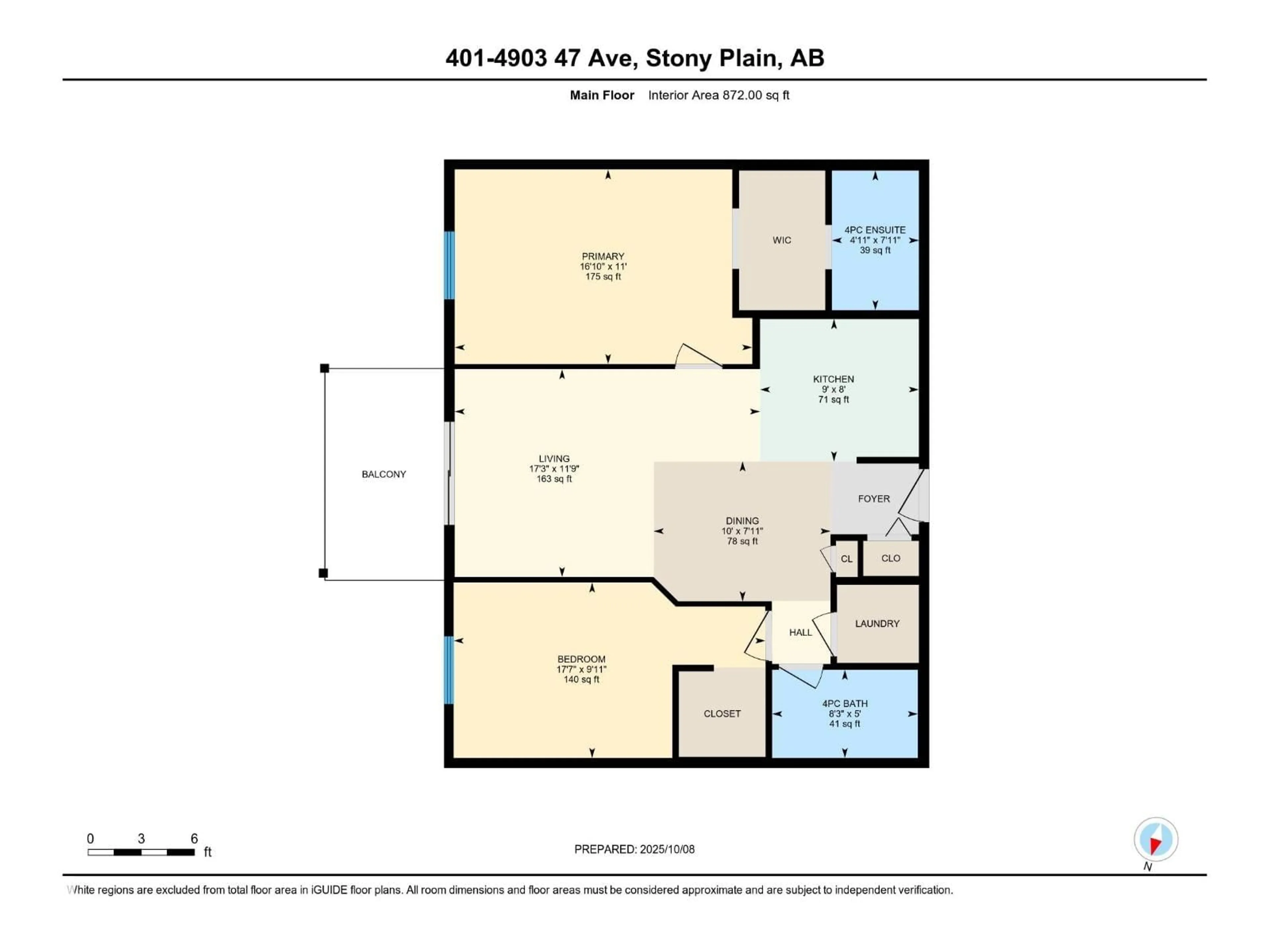 Floor plan for #401 - 4903 47 AV, Stony Plain Alberta T7Z0C6