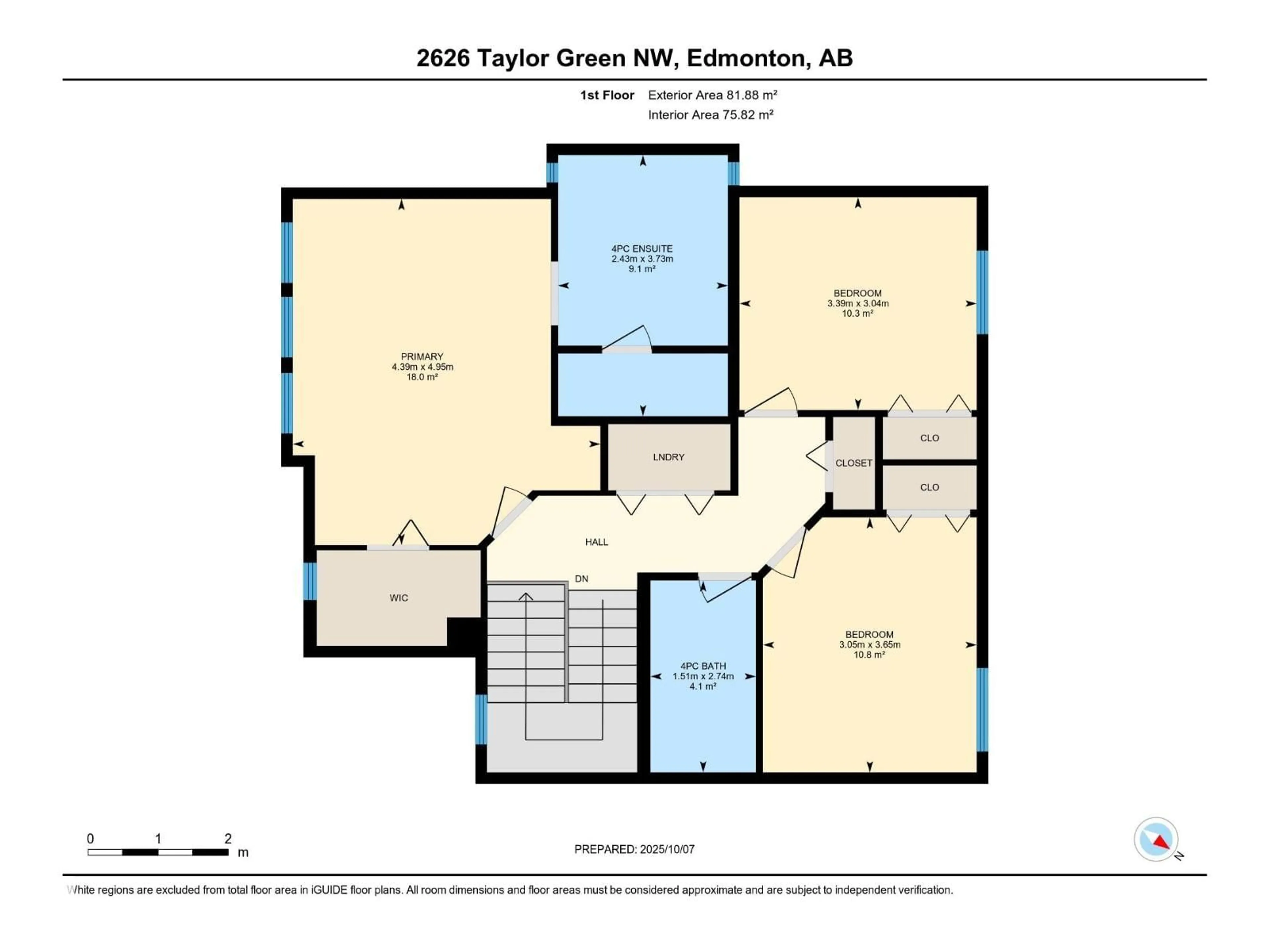 Floor plan for 2626 TAYLOR GREEN, Edmonton Alberta T6R3N8