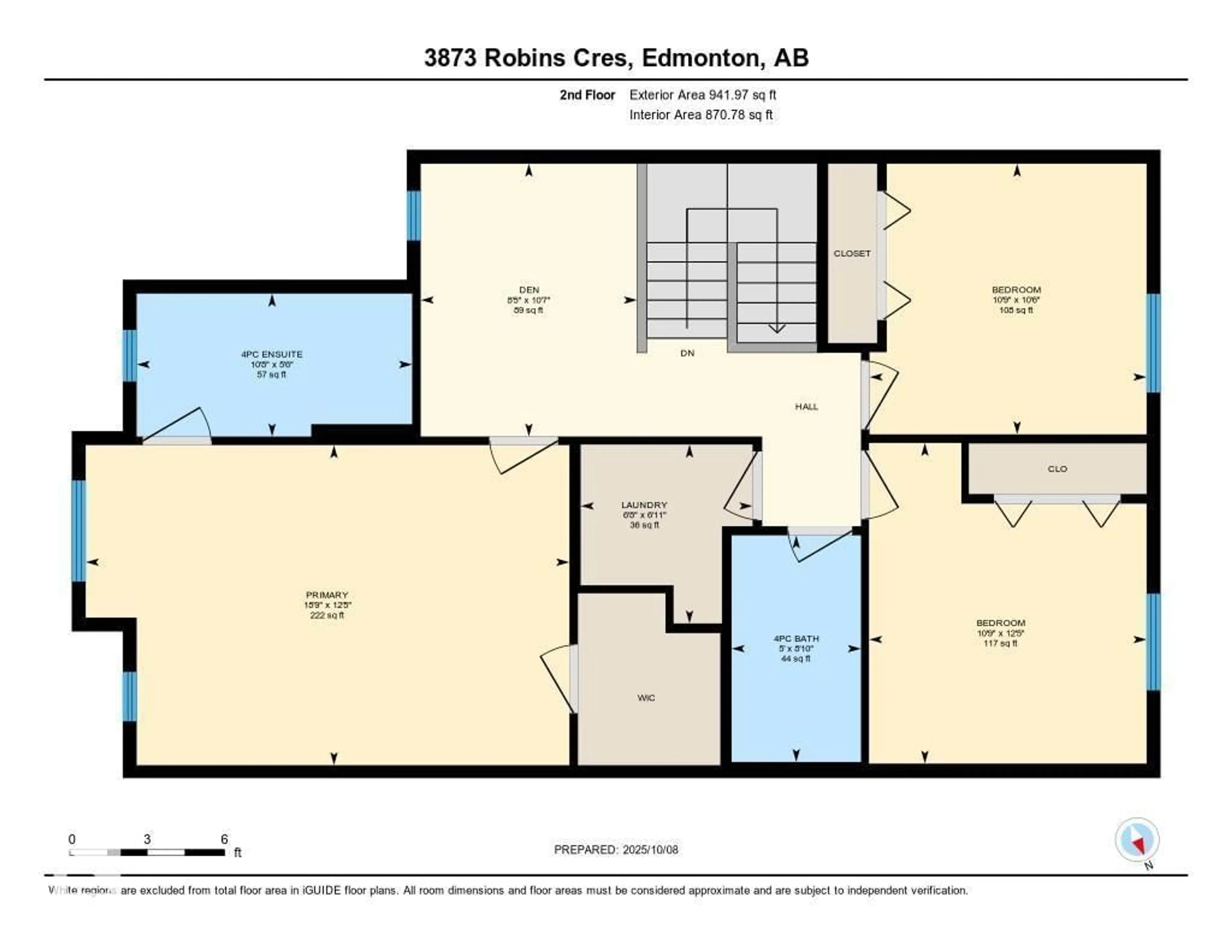 Floor plan for 3873 ROBINS CR, Edmonton Alberta T5S0M8