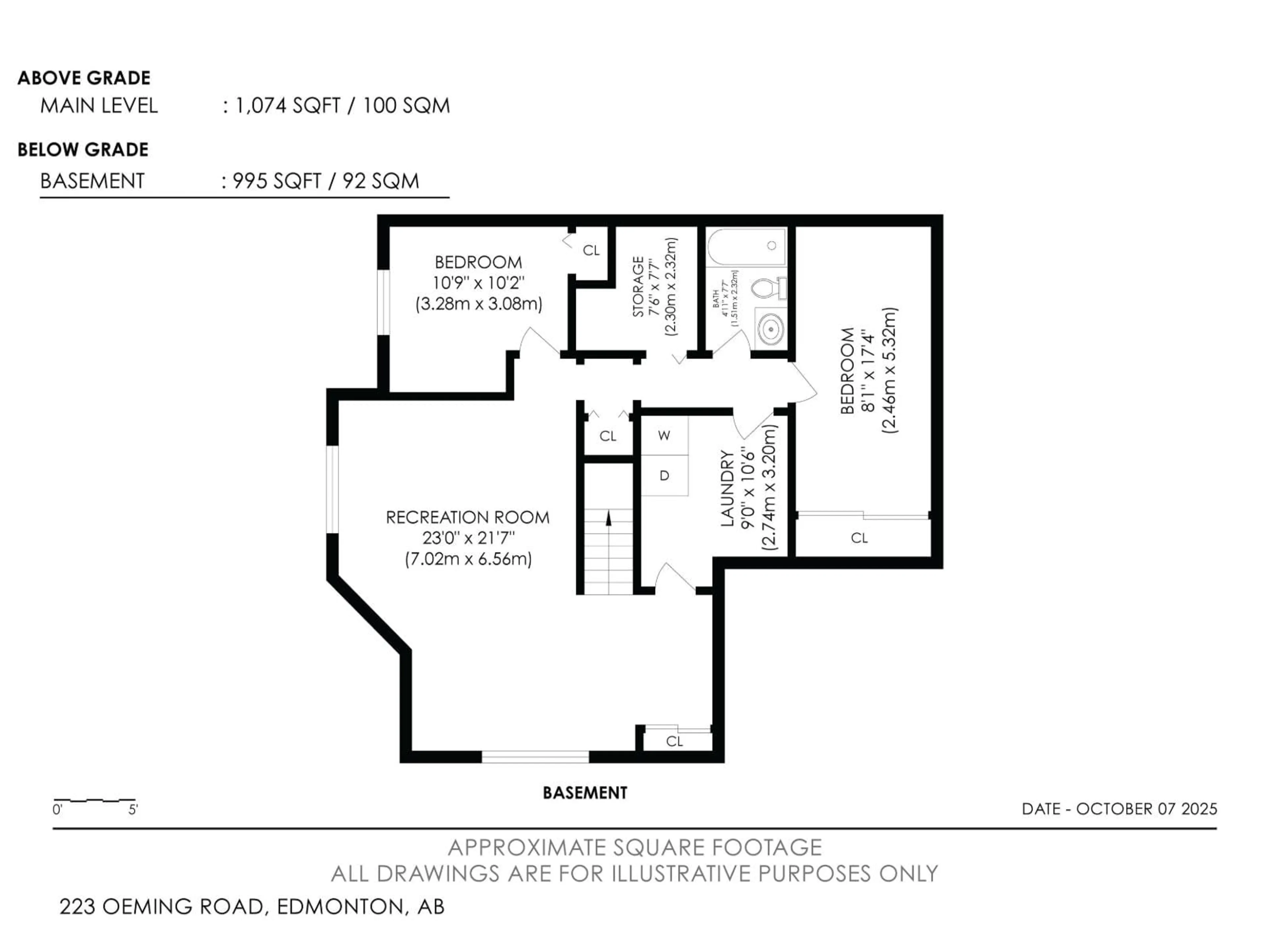 Floor plan for 223 OEMING RD, Edmonton Alberta T6R1M1