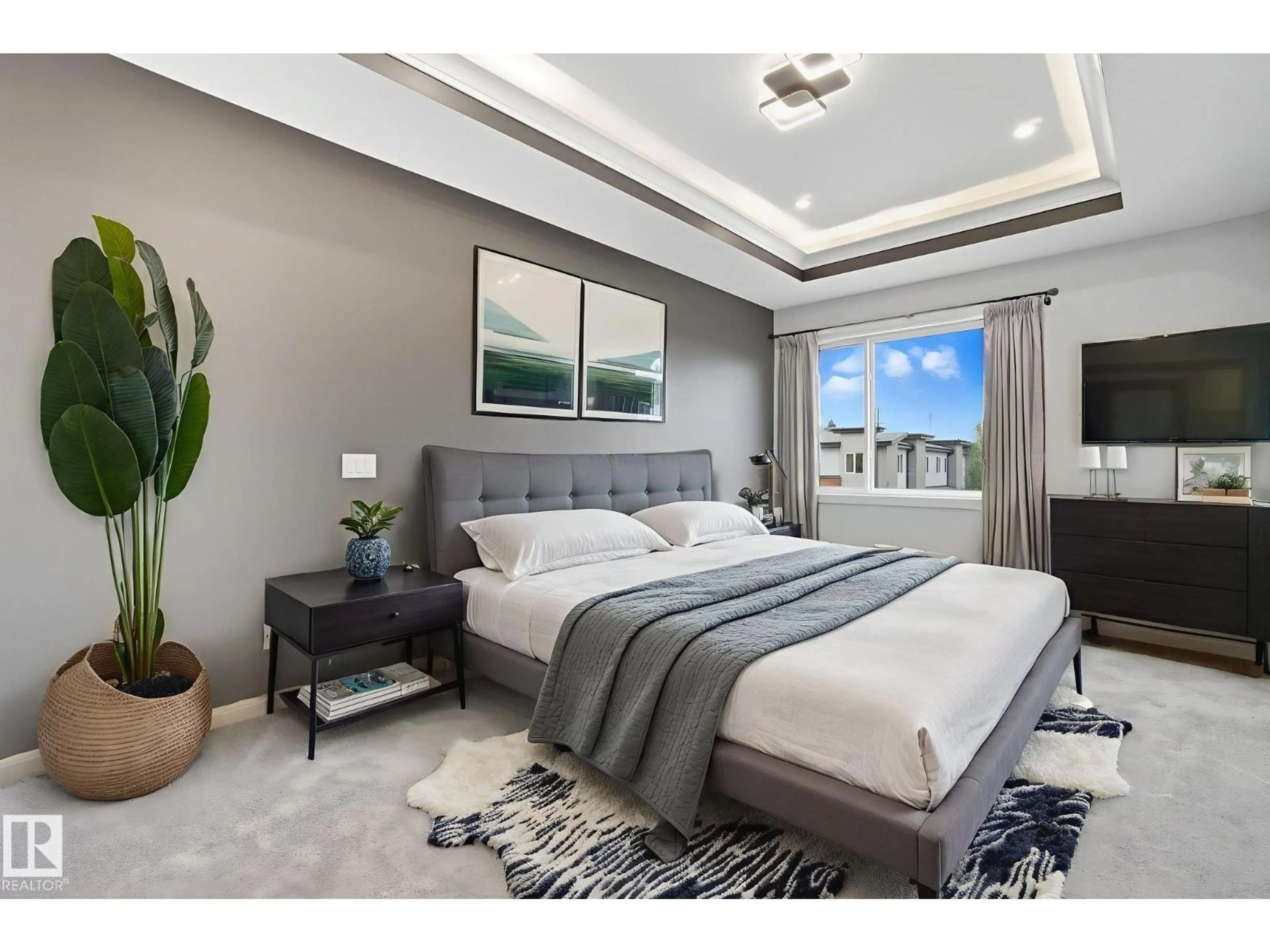 Bedroom with bed, unknown for NW - 9009 153 ST, Edmonton Alberta T5R1P4