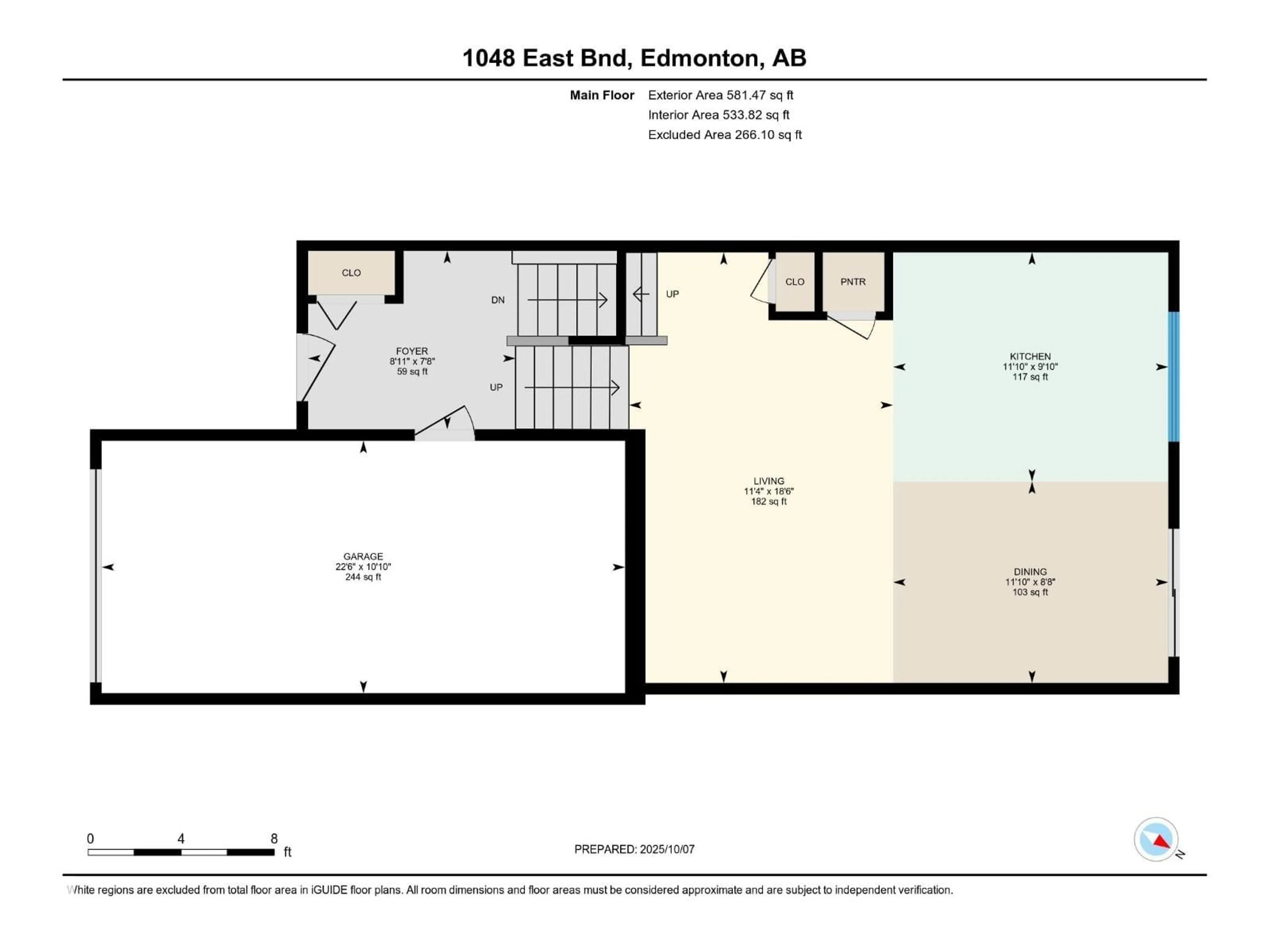 Floor plan for 1048 EAST BN NW, Edmonton Alberta T6M0V6