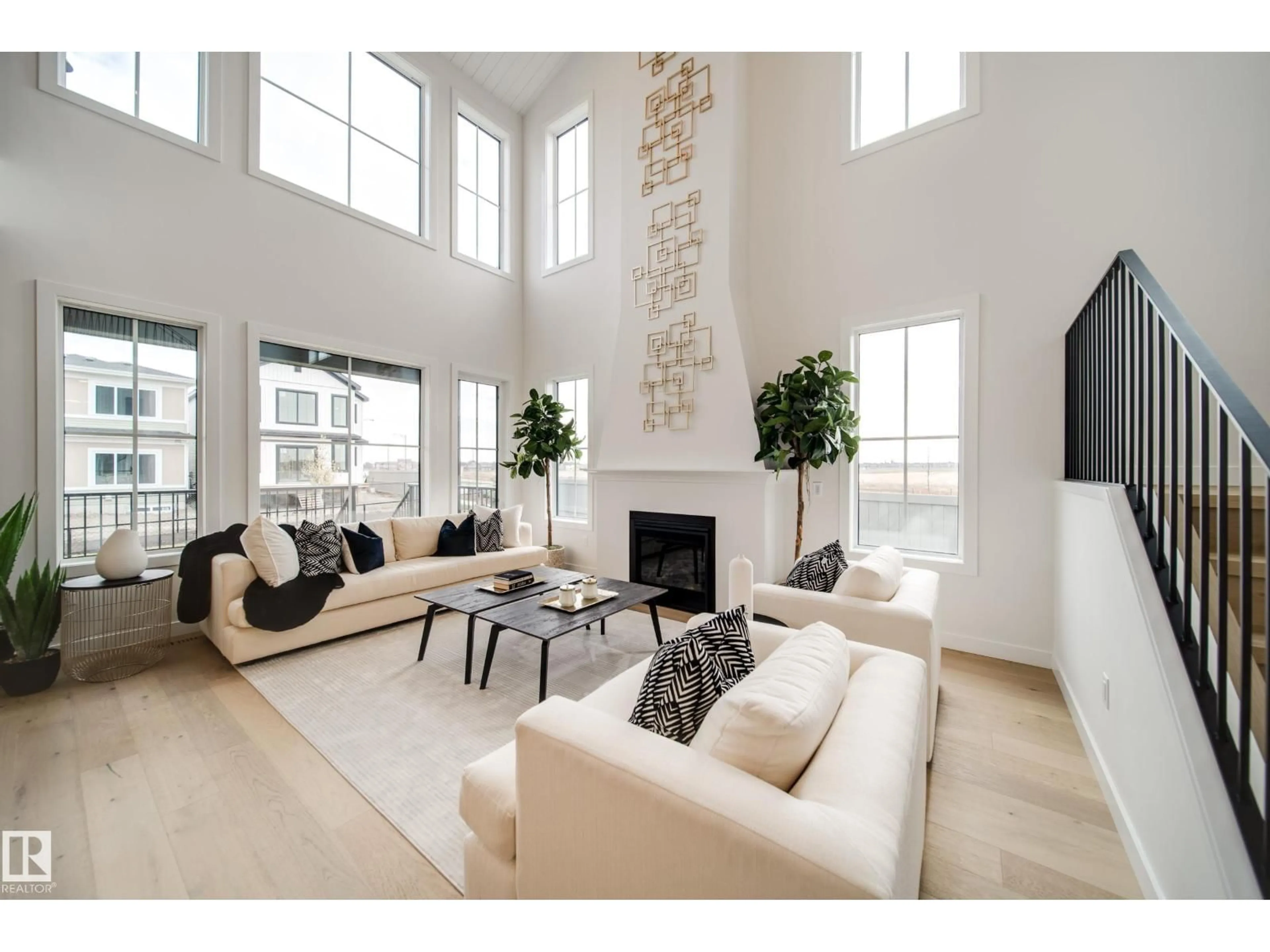 Living room with furniture, unknown for 4 CLOUTIER CL, St. Albert Alberta T8T2C9