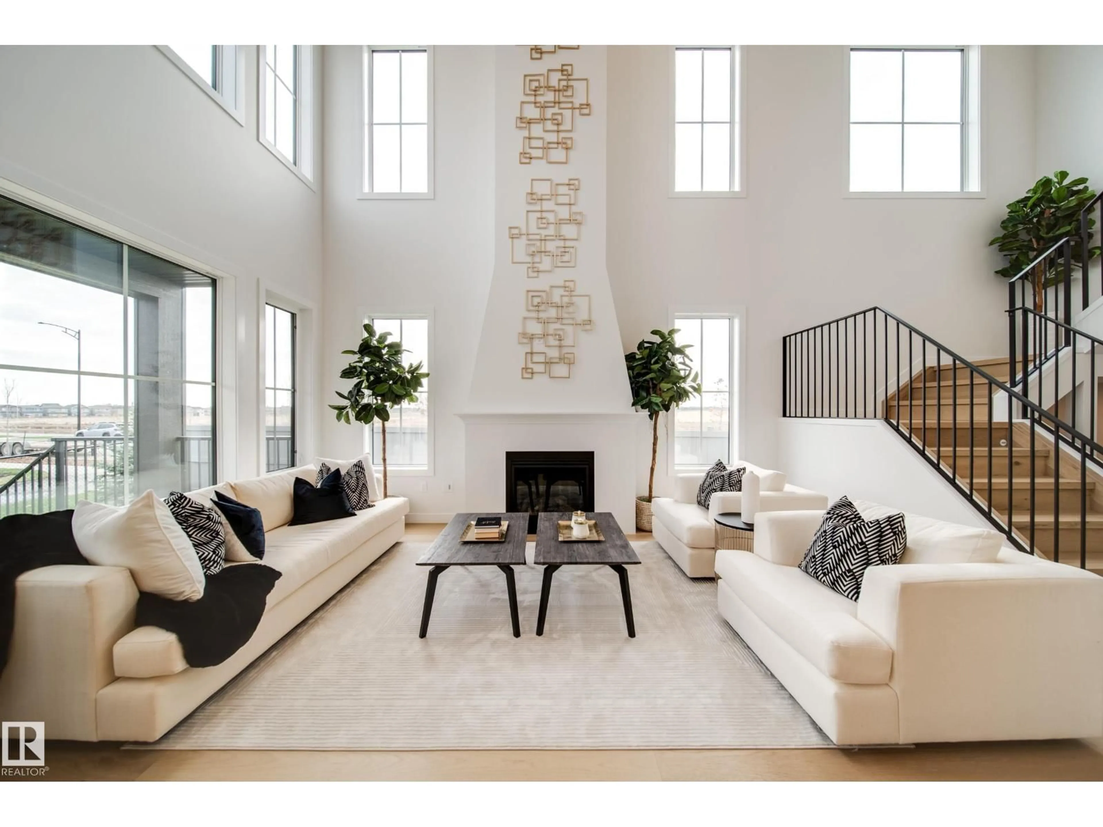 Living room with furniture, unknown for 4 CLOUTIER CL, St. Albert Alberta T8T2C9