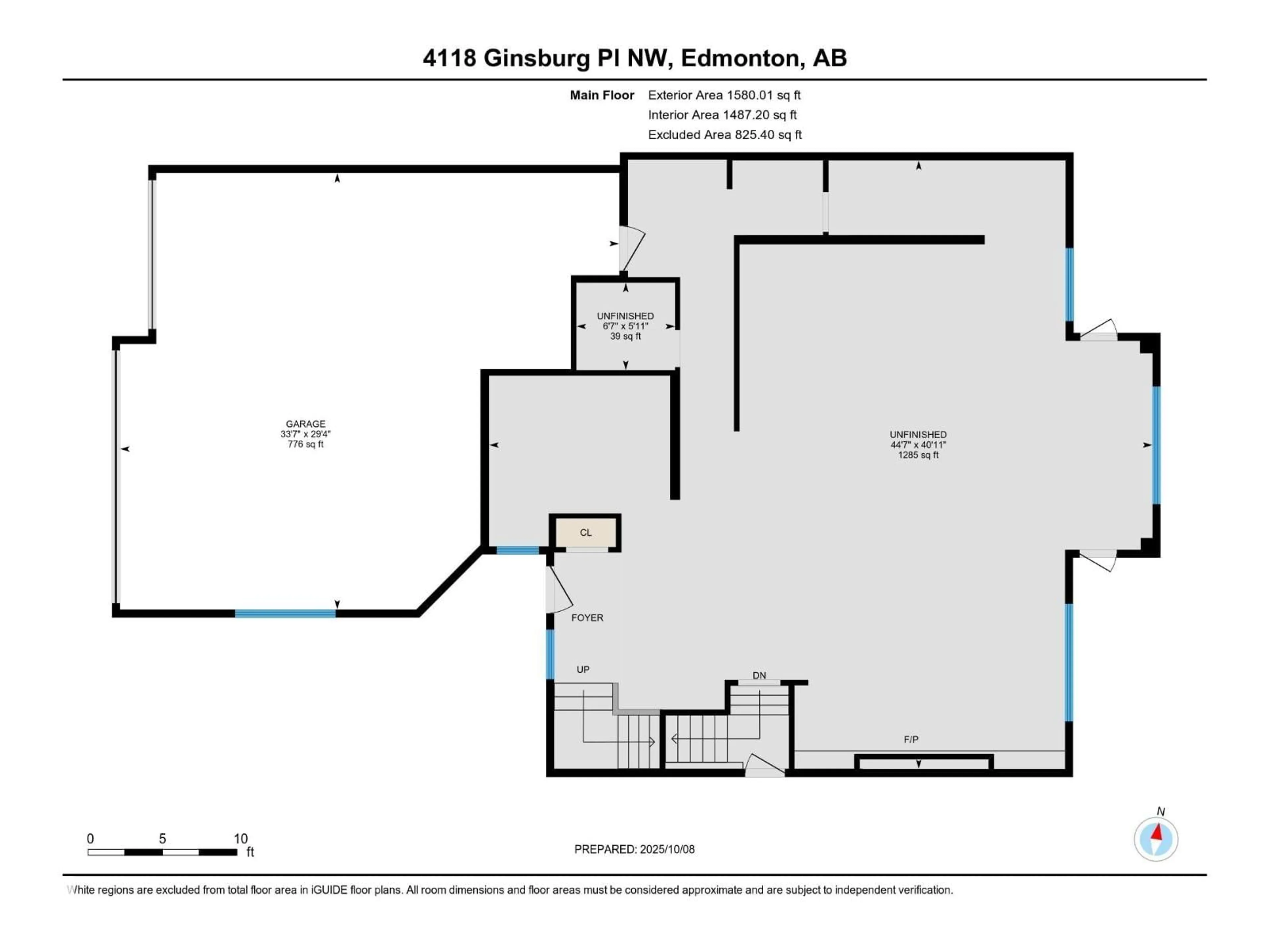 Floor plan for 4118 GINSBURG PL, Edmonton Alberta T5T4V1